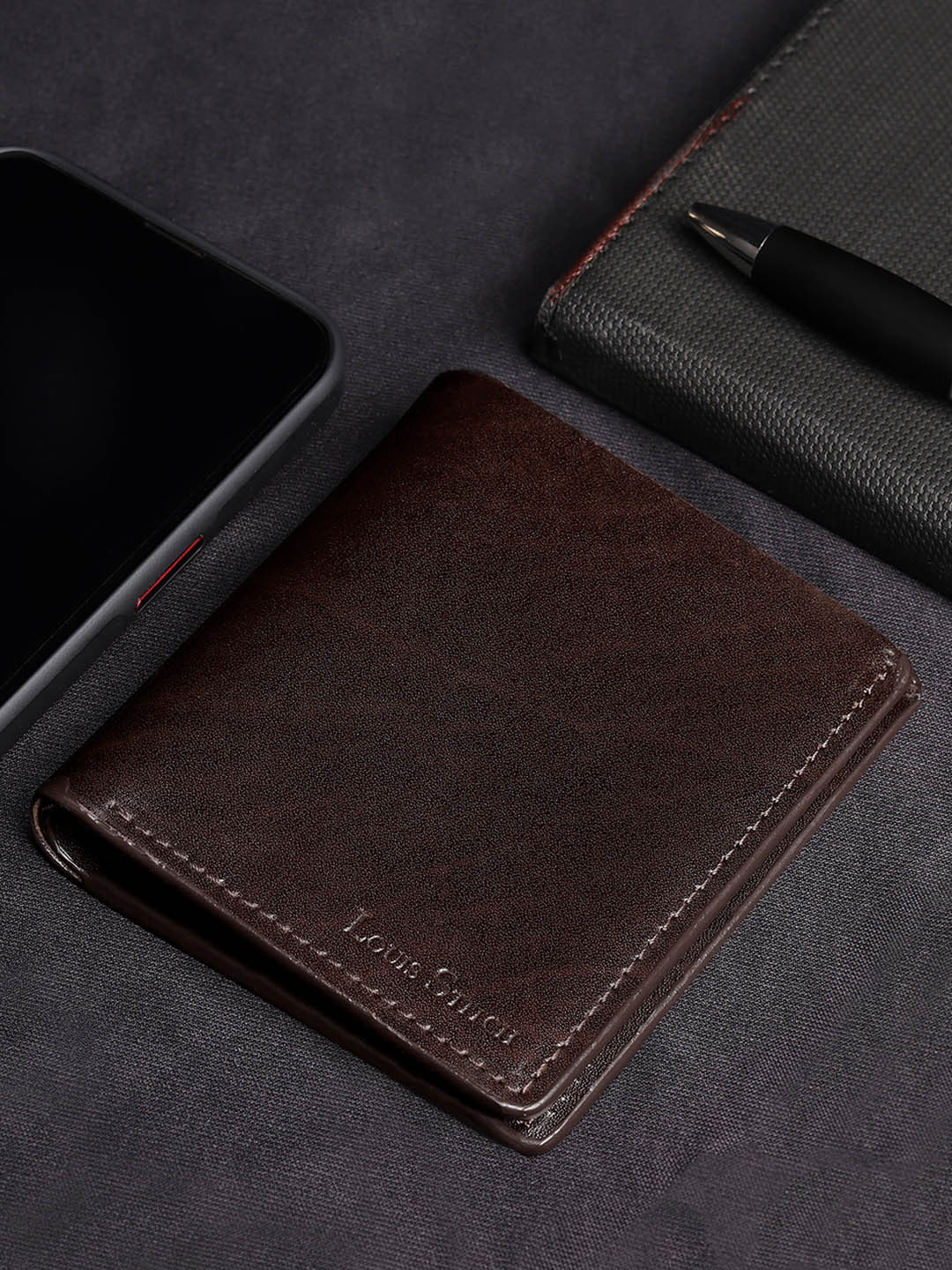 LOUIS STITCH Men Handcrafted Book Shape Leather Two Fold Wallet