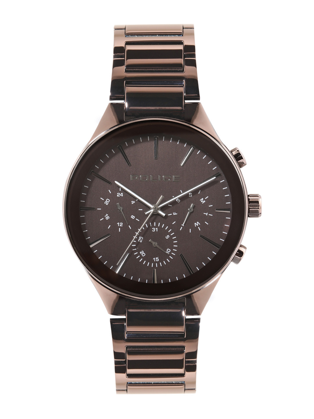 Police Men Solid Dial & Bracelet Style Straps Analogue Watch NDPL15936JSBN12MW