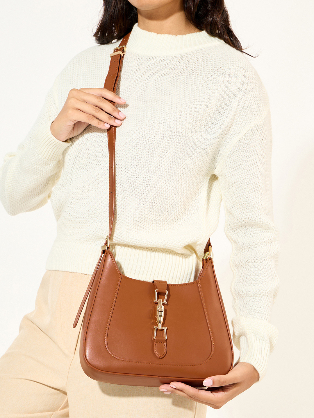 Styli Women Buckle Detail Shoulder Bag