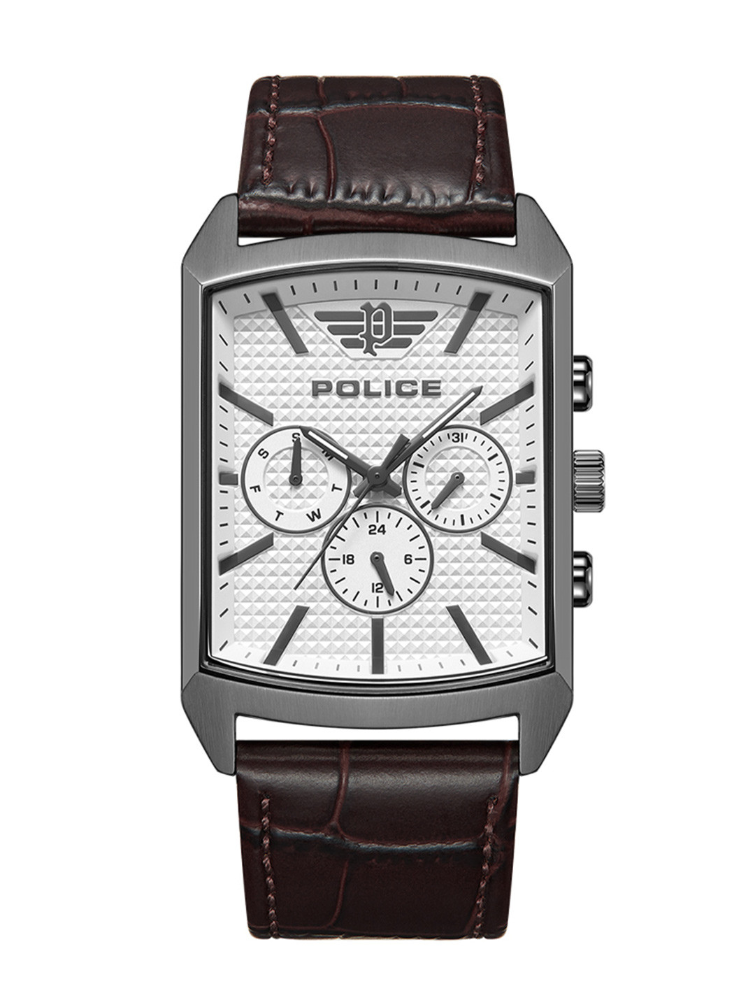 Police Men Textured Leather Straps Analogue Chronograph Watch PLPEWJF2204802W