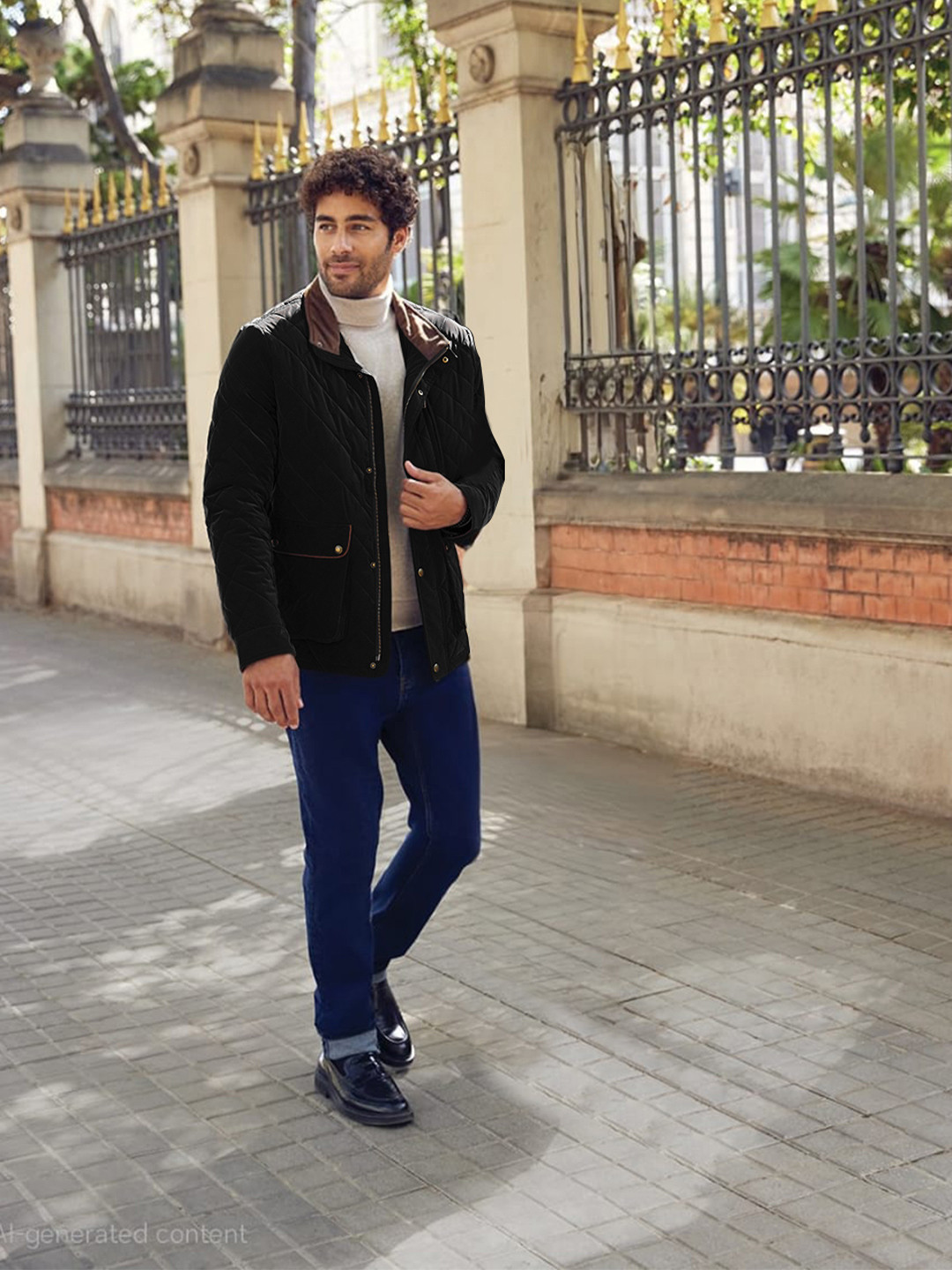 LURE URBAN Men Geometric Outdoor Puffer Jacket