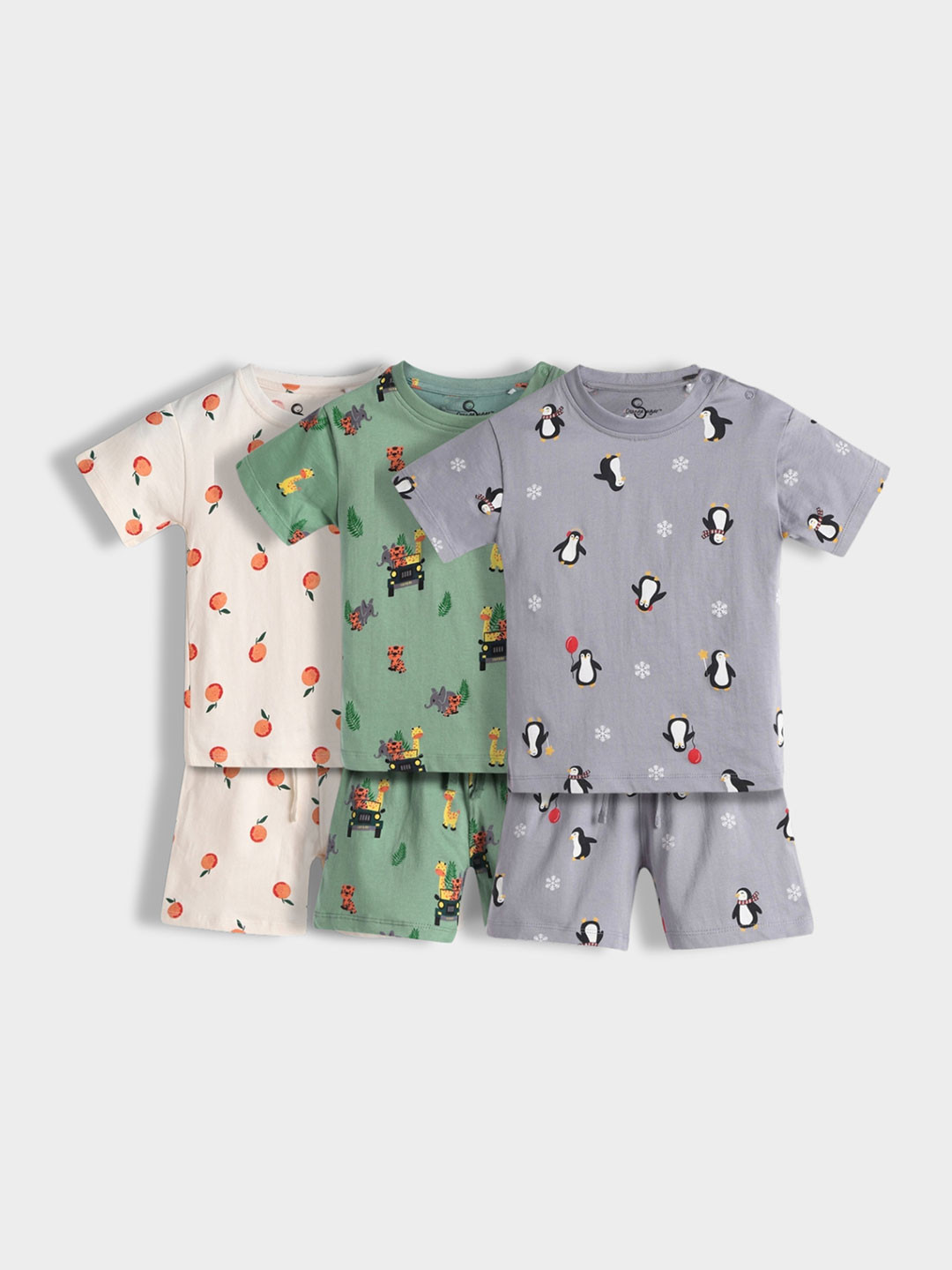 Orange Sugar Kids Pack Of 6 Printed Pure Cotton T-shirt with Shorts
