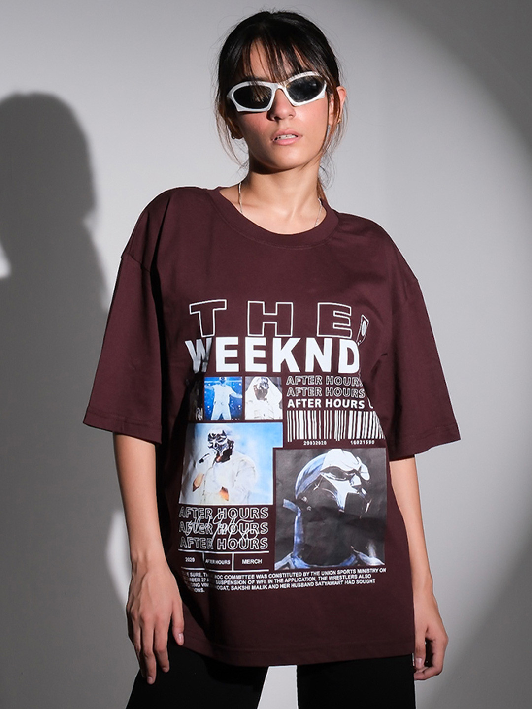 TheBTclub Men The Weeknd Oversized T-shirt