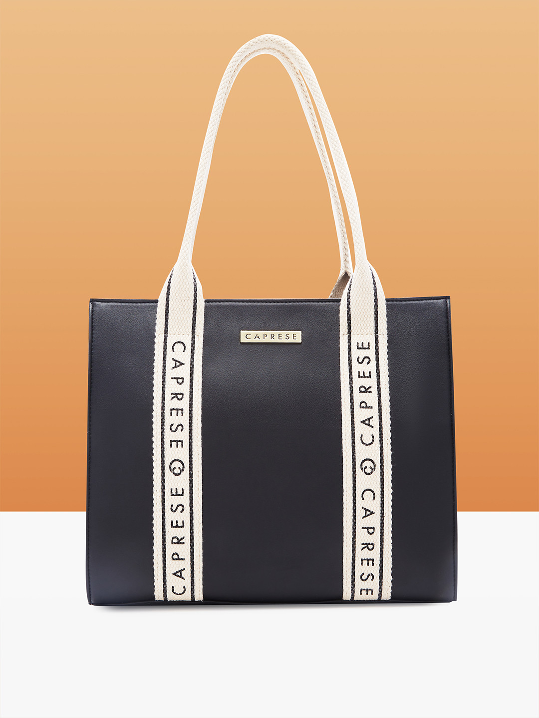 Caprese Nick Structured Shoulder Bag with Brand Logo