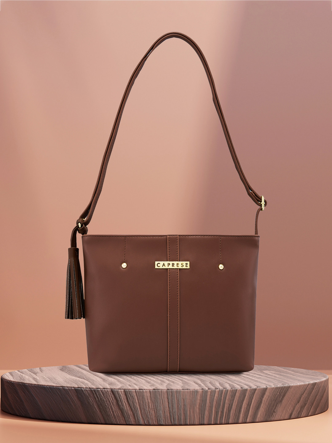 Caprese Sabreen Women Chocolate Medium Sling Bag