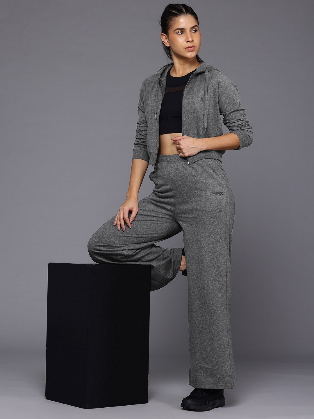 HRX by Hrithik Roshan Melange Effect Lifestyle Tracksuit