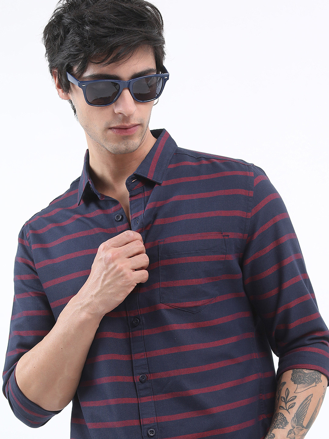 HIGHLANDER Men Slim Fit Striped Shirt