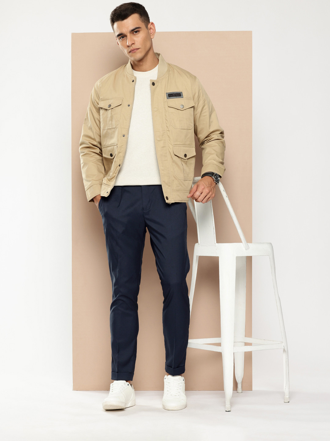 encore by INVICTUS Men Regular Smart Casual Trousers