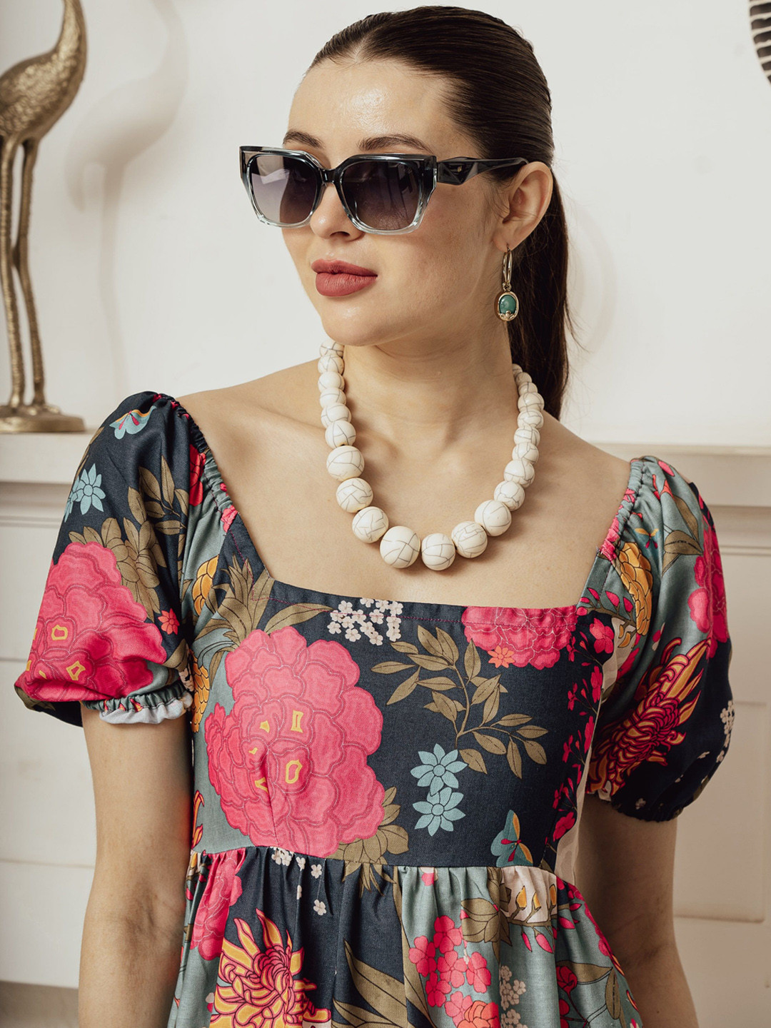 HAMILTANO WINSTON Women Blue Cateye Sunglasses with UV Protected Lens