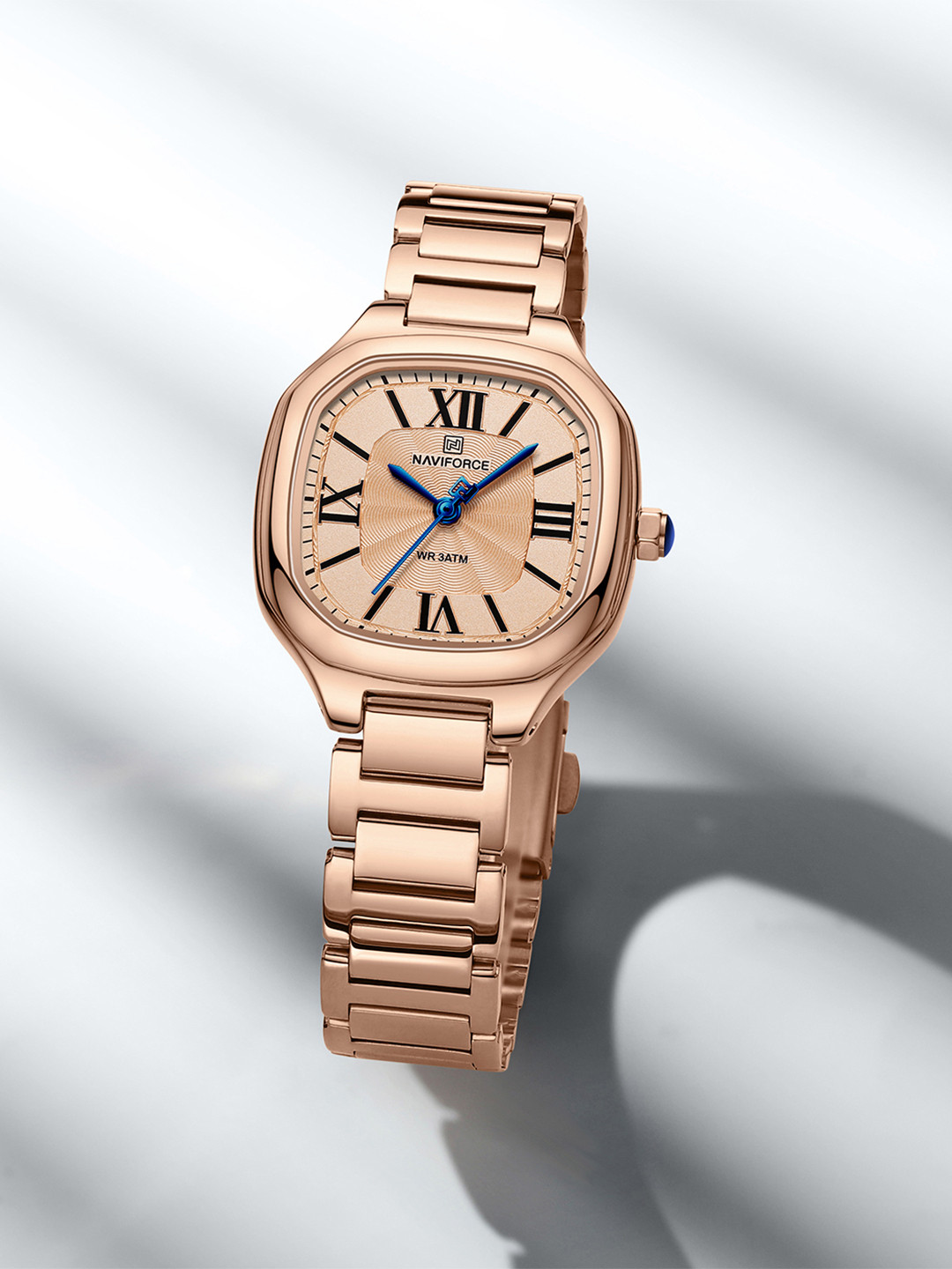 Naviforce Women Brass Dial & Stainless Steel Straps Analogue Watch NF5042 RGRGRG