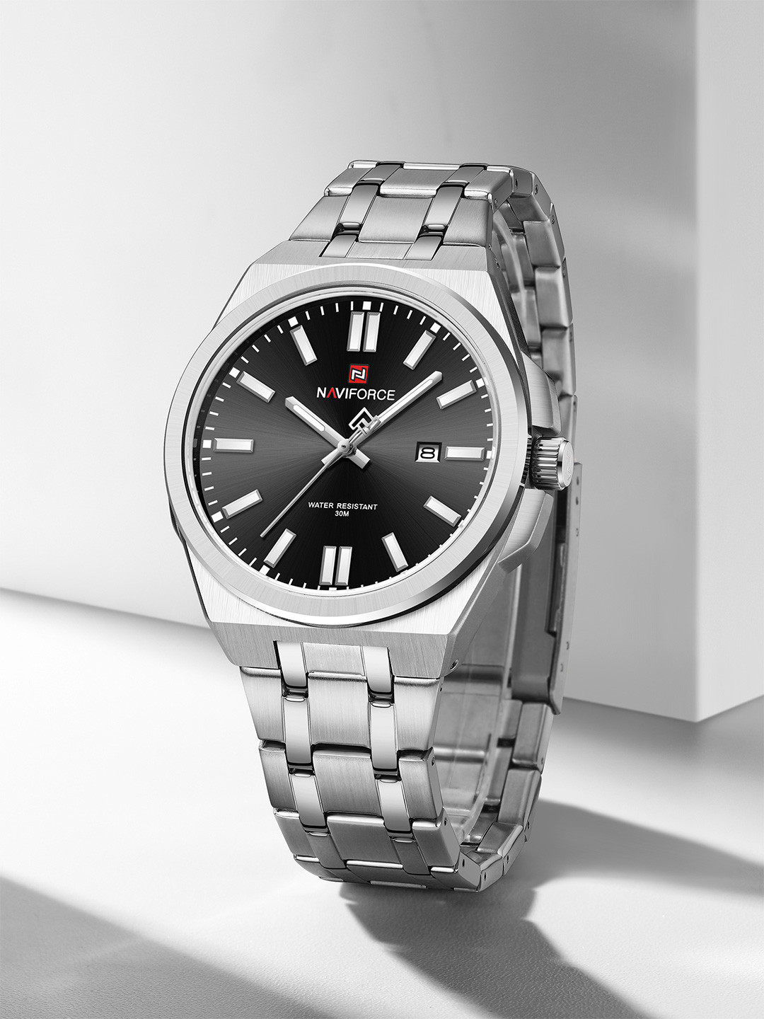 Naviforce Men Brass Dial & Stainless Steel Straps Analogue Watch NF9226 SBS