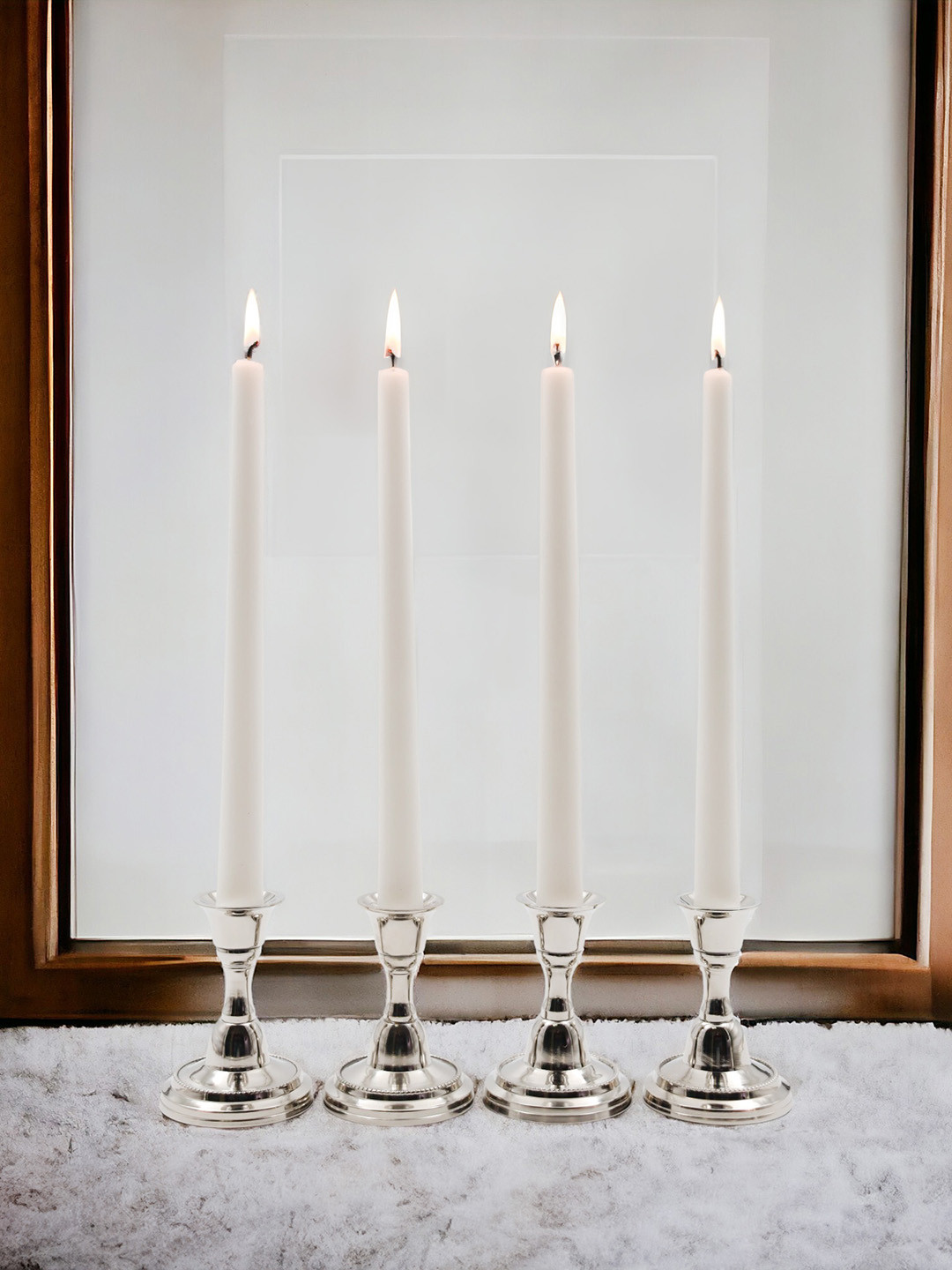 HOSLEY Taper 4Pcs Smokeless 1 Wick Solid Tapered Regular Pillar Candles