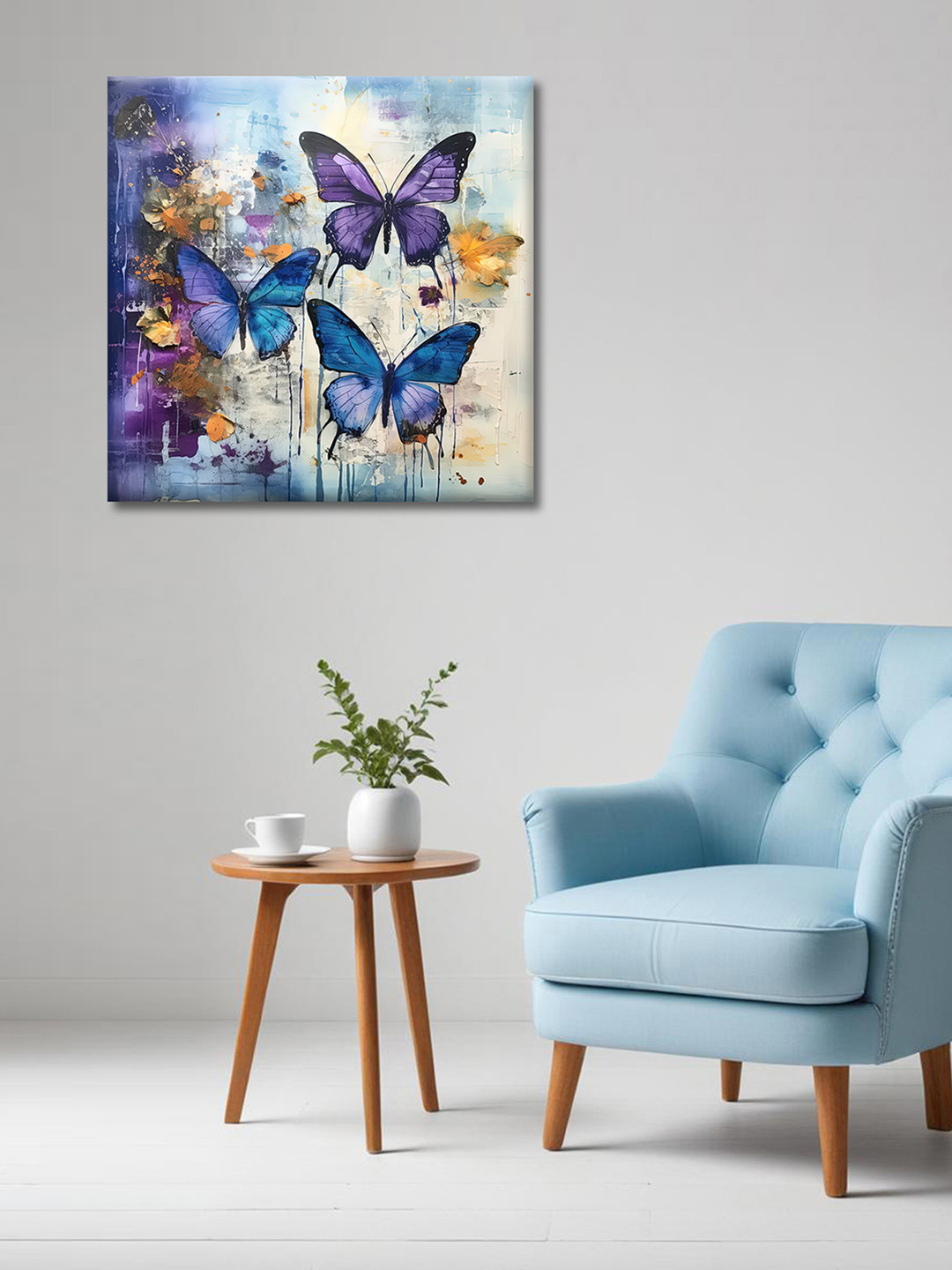 OLIVE TREE Blue & Purple Canvas Wall Art