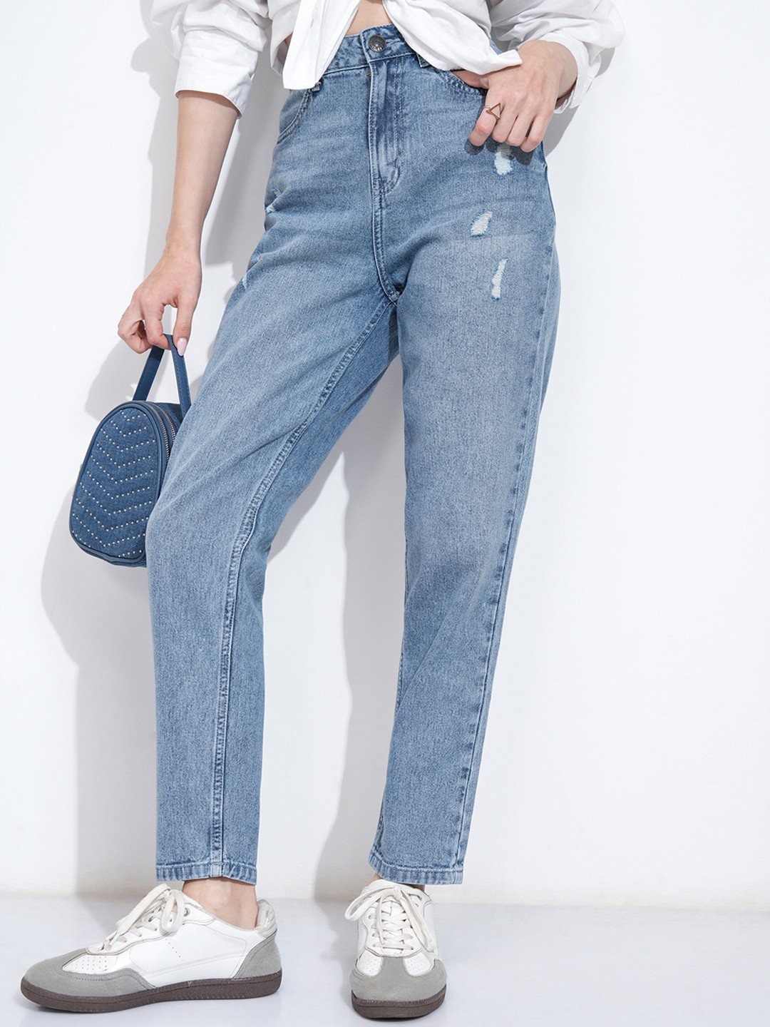 Tokyo Talkies Women Light Fade Mom Fit Jeans
