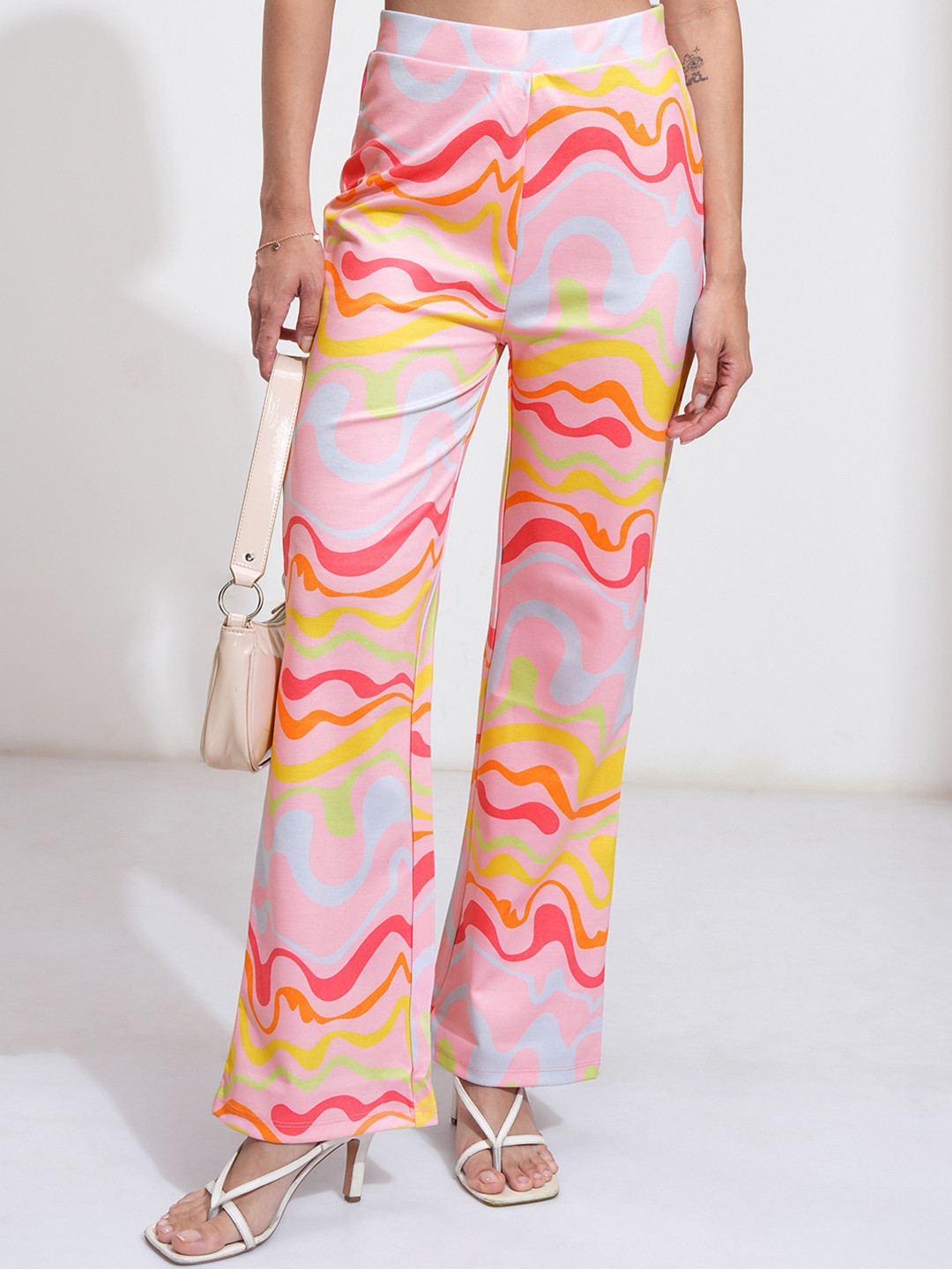 Tokyo Talkies Women  Print or Pattern Printed Slim Fit Trousers