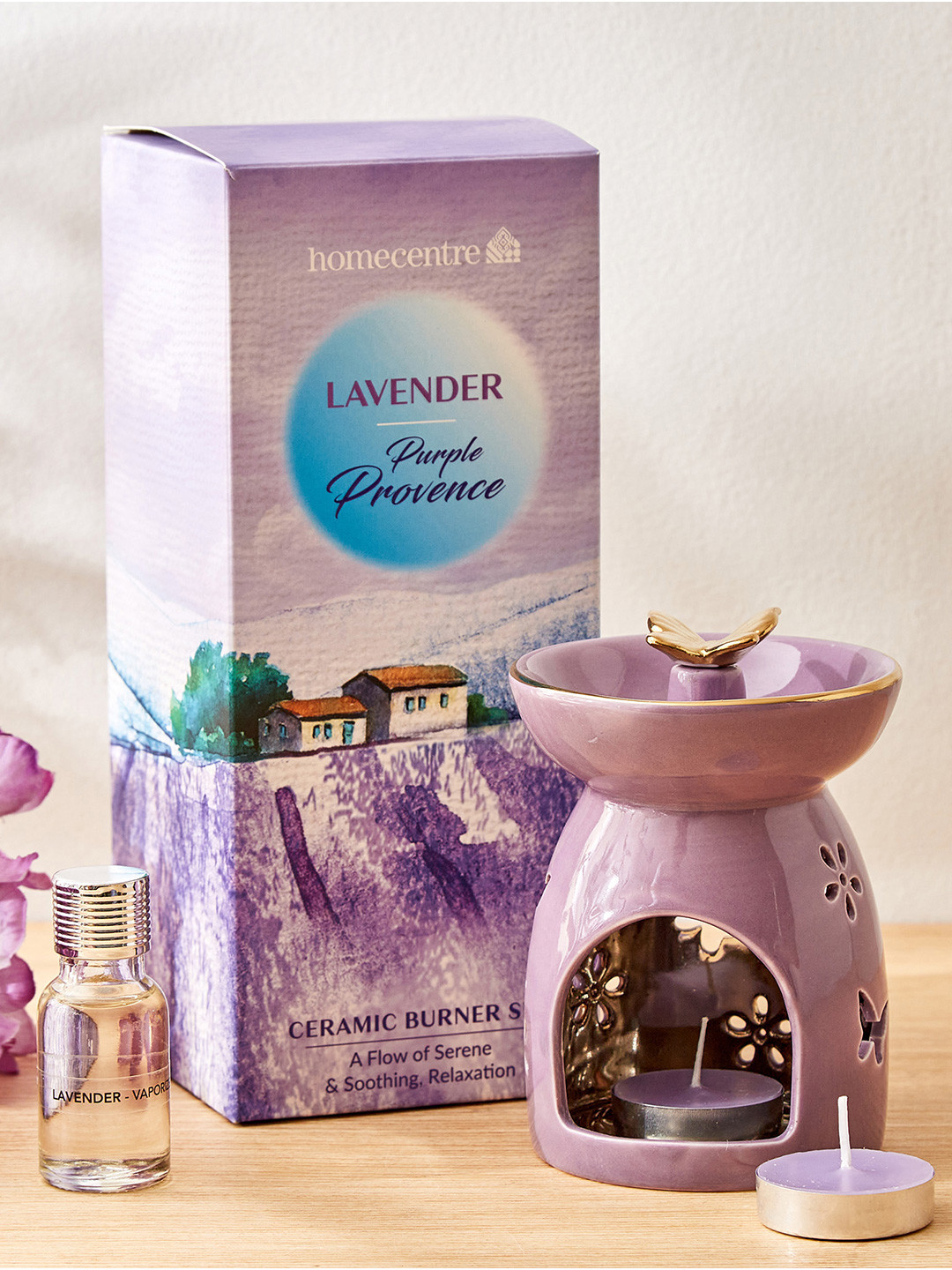 Home Centre 4 Pieces Redolence Purple Provence Aroma Oil Diffuser-15 ml