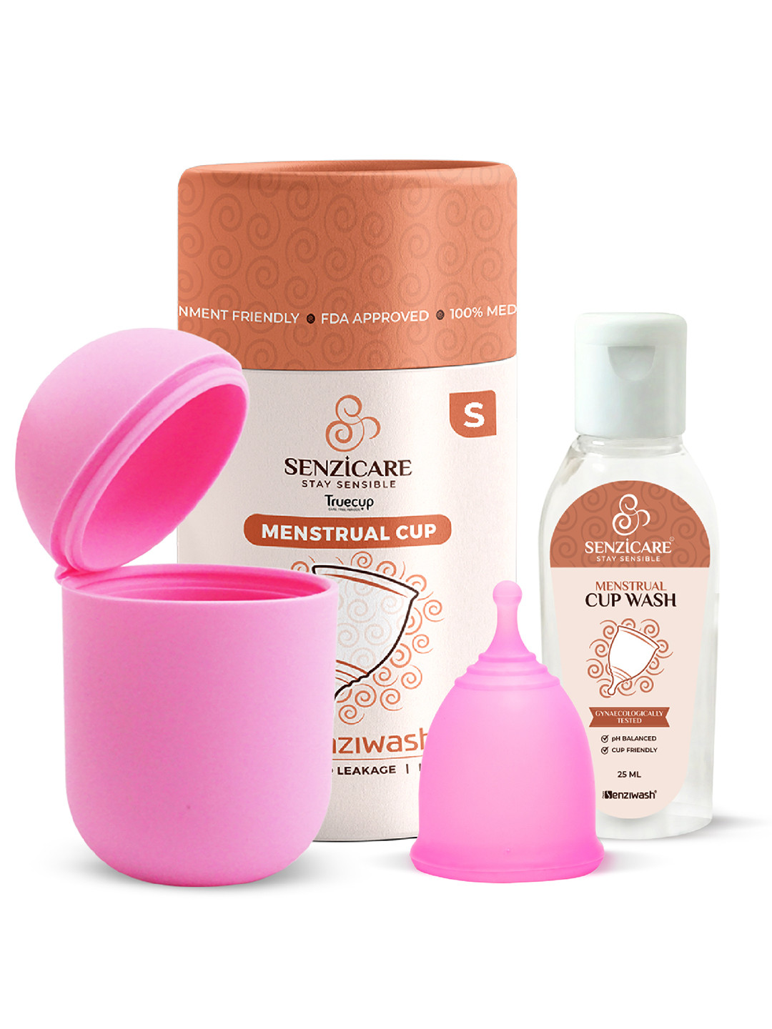 Senzicare Reusable Menstrual Cup, Cupwash With Sterilizer Case