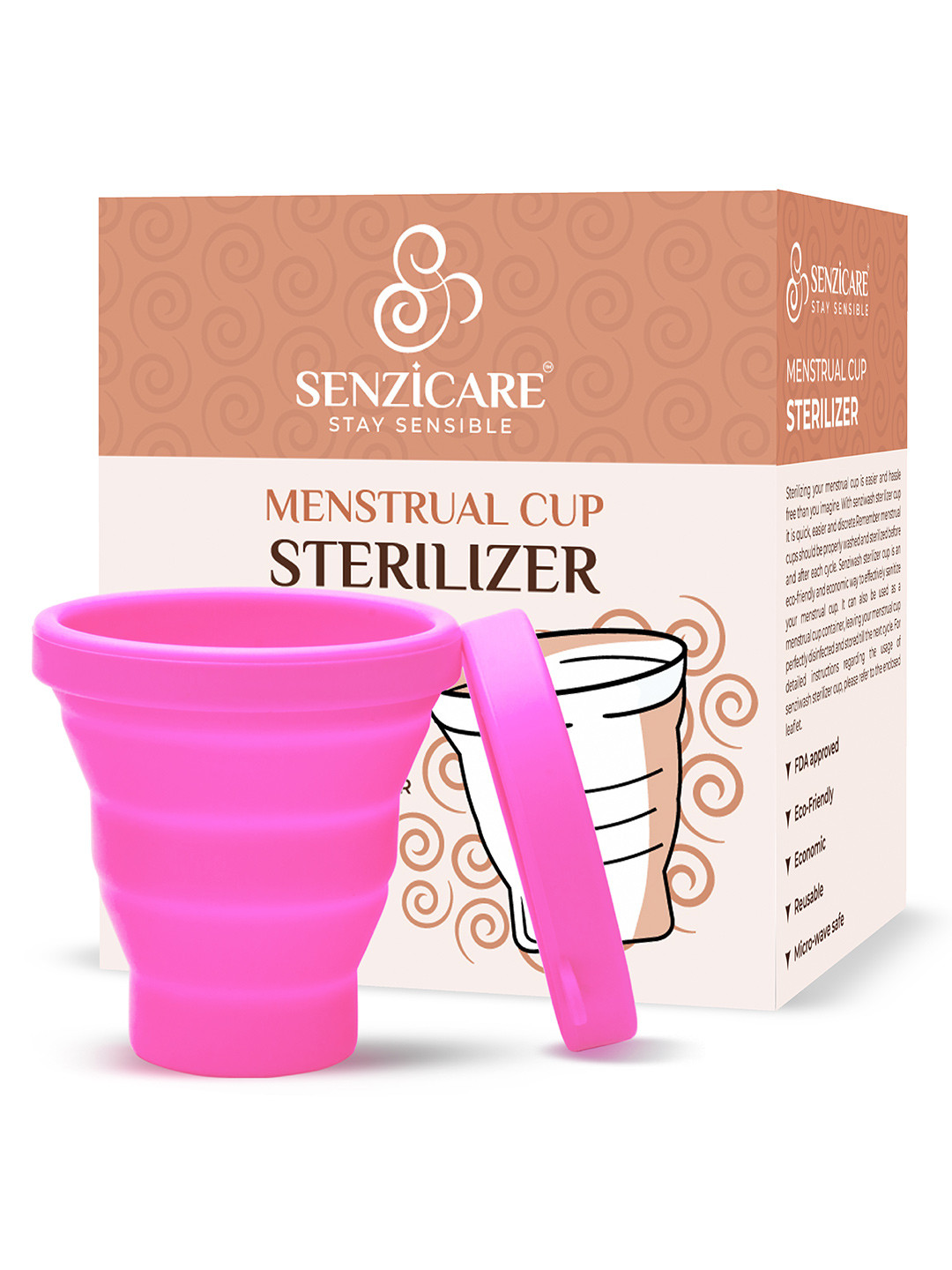Senzicare Menstrual Cup Sterilizer Container - Pink