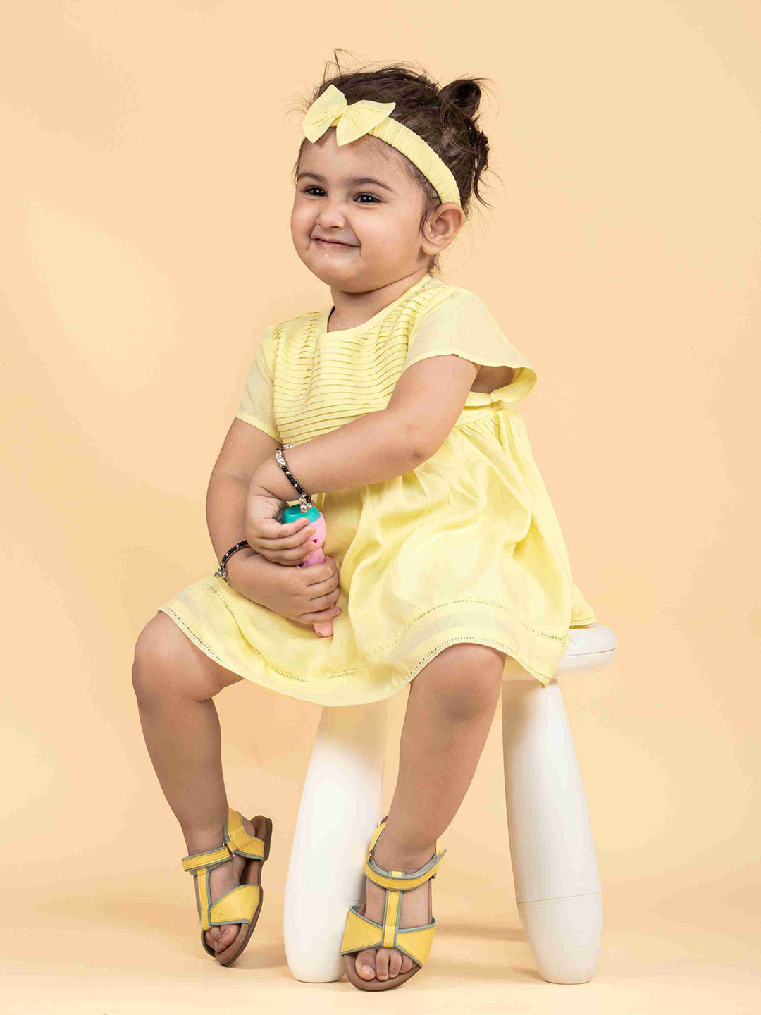 TWEENY MINI Infant Girl Frock With Pin Tuck Yoke