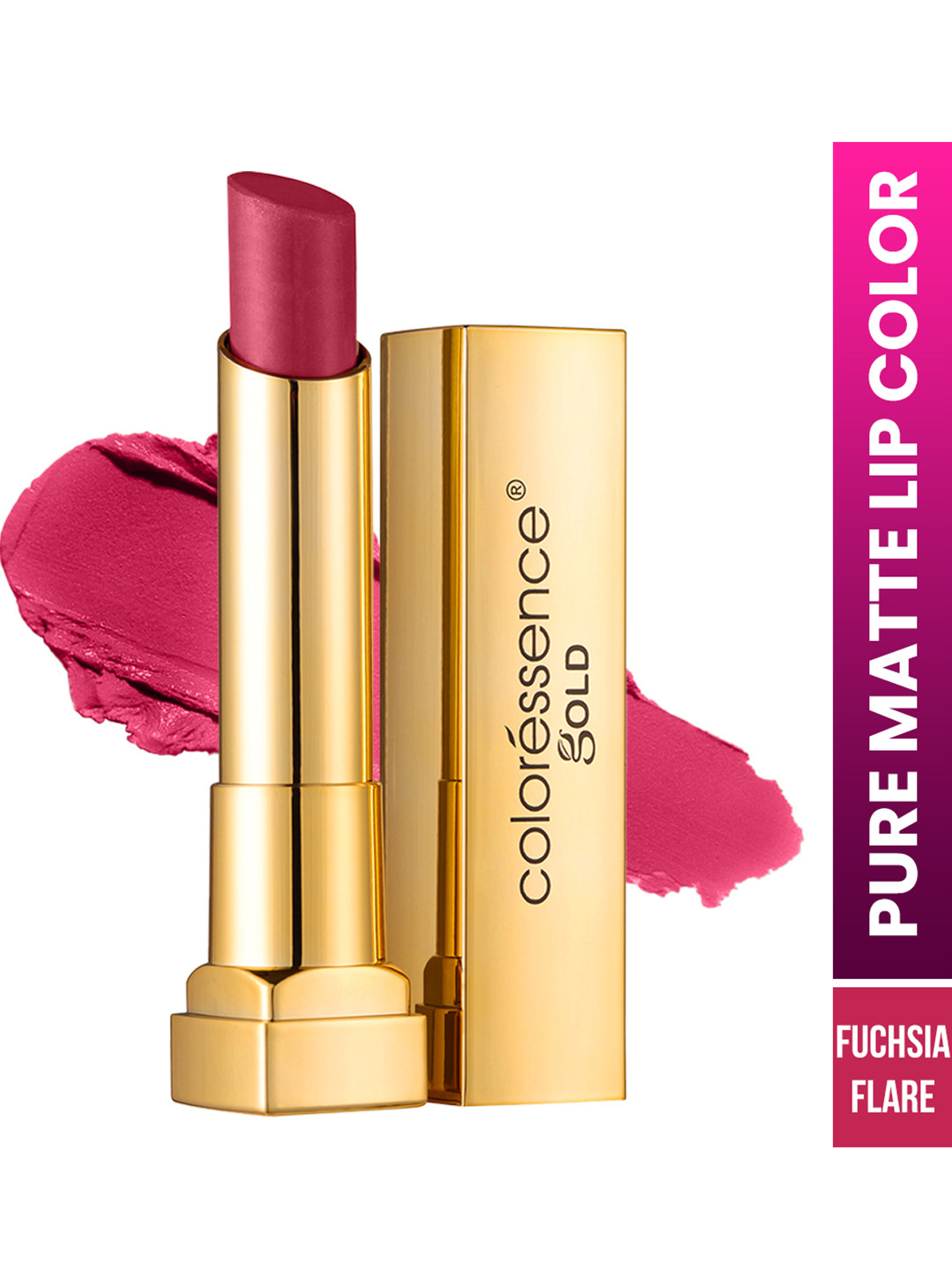 Coloressence Gold Long Lasting Pure Matte Lipstick - 3.3 gm - Fuchsia Flare - VML - 15