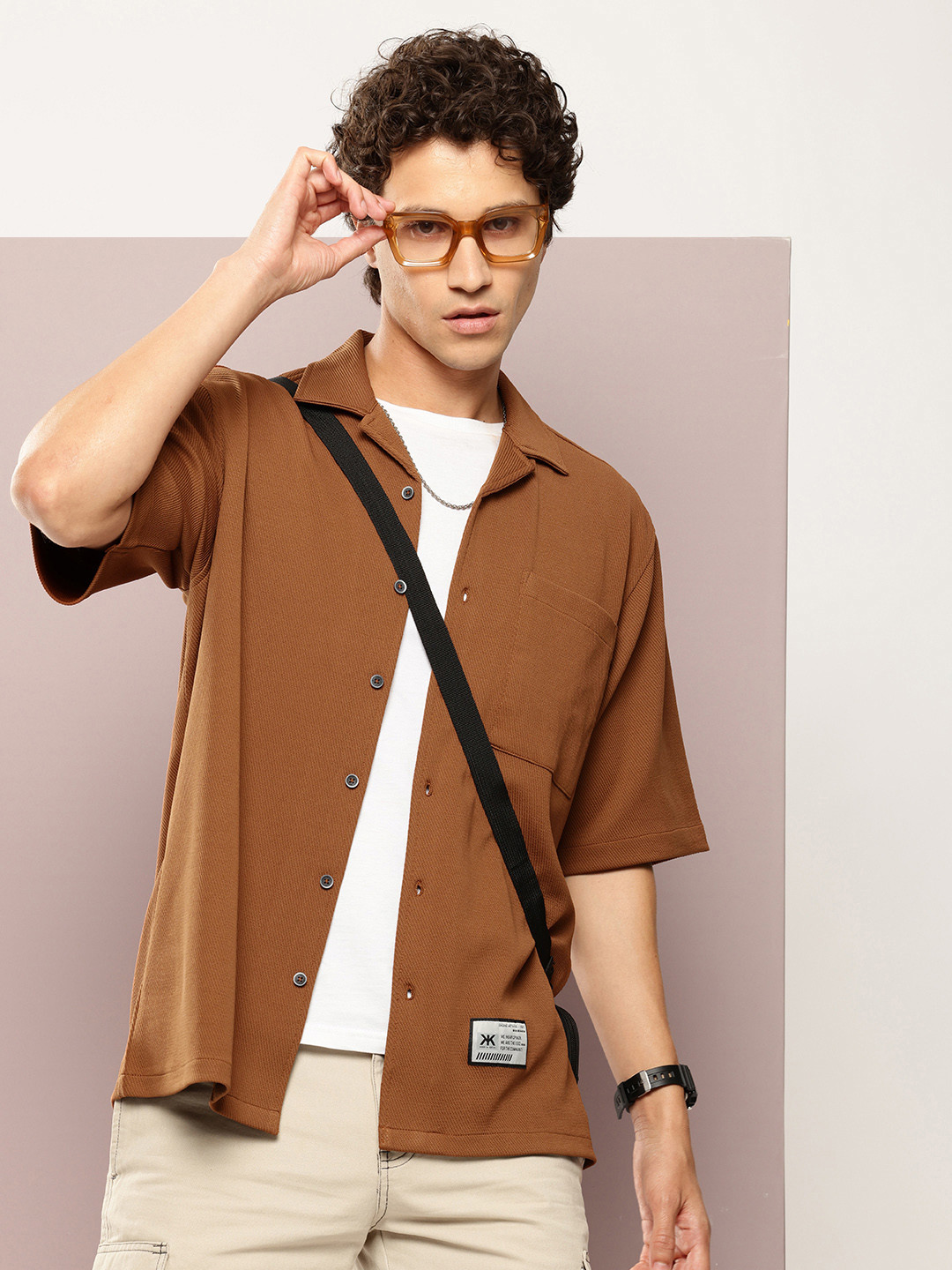 Kook N Keech Men Premium Cuban Collar Relaxed Fit Casual Shirt