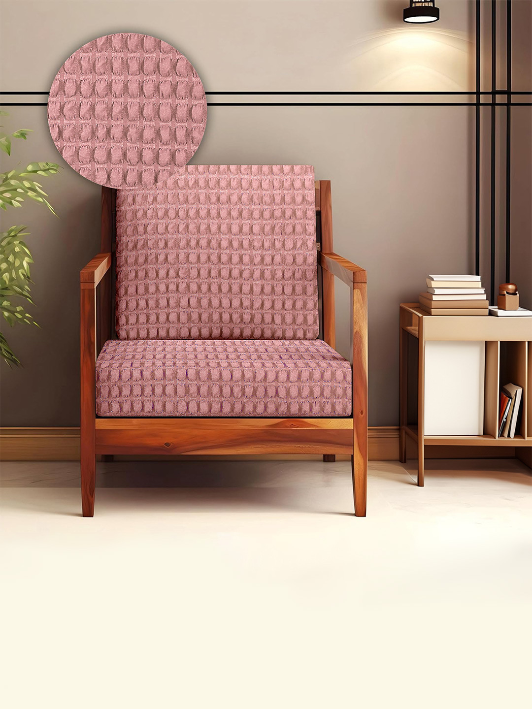 Cortina Pink 2 Pieces Soft Bubble Stretchable Sofa Pad