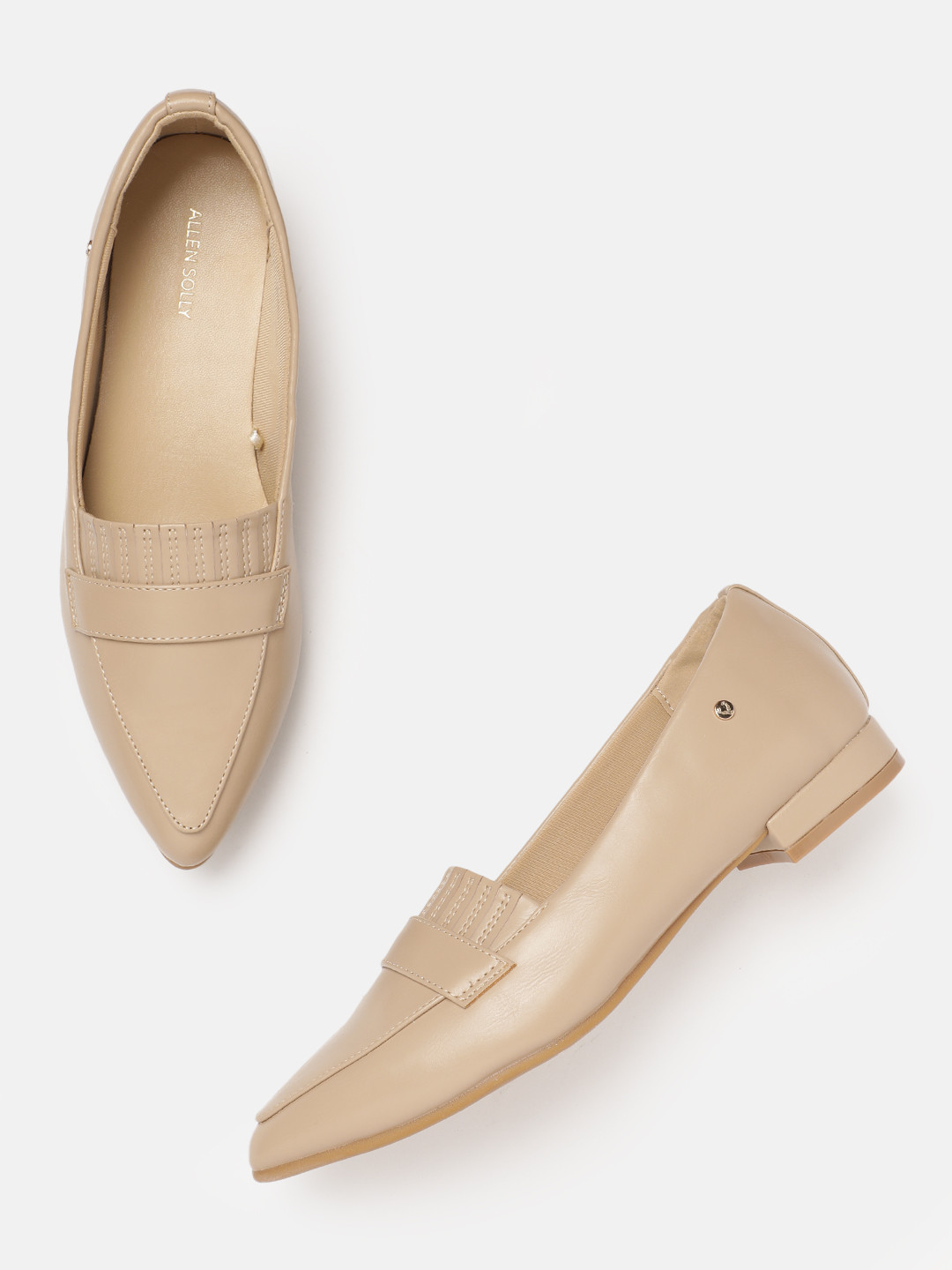 Allen Solly Women Pointed Toe Loafers With Comfort Heels