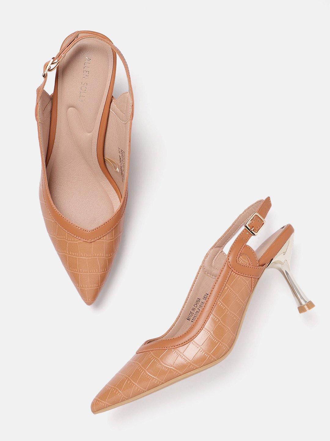Allen Solly Croc Textured Work Slim Heels