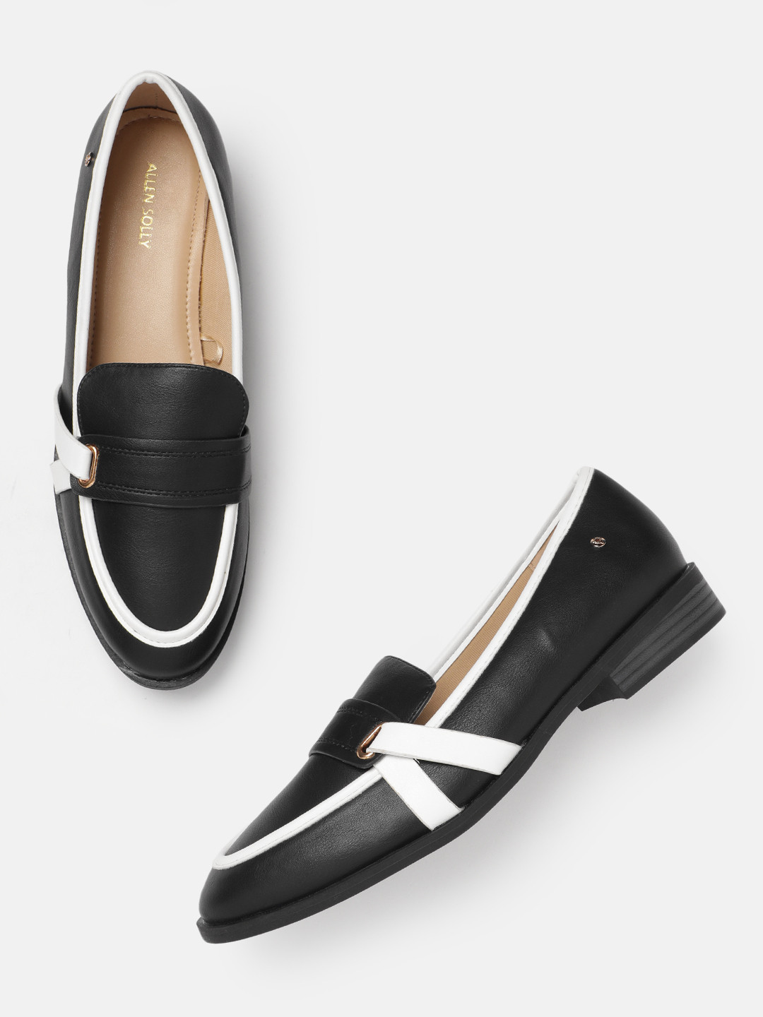 Allen Solly Women Contrast Color Loafers With Comfort Heels