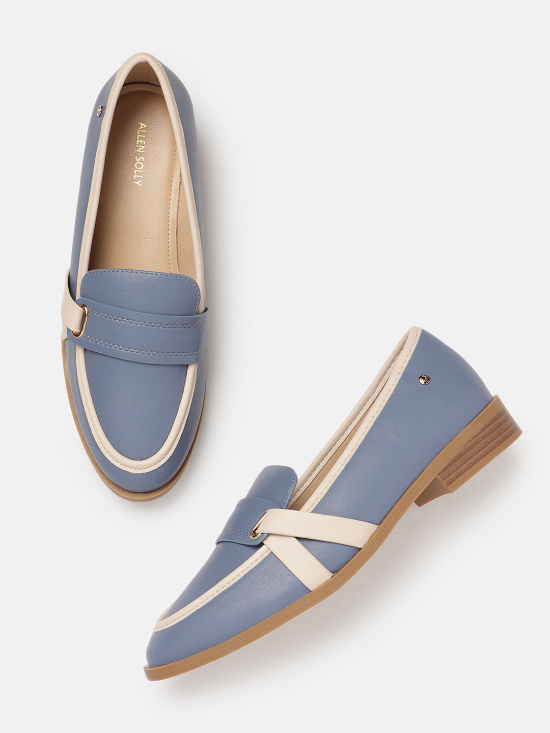 Allen Solly Women Contrast Color Loafers with Comfort Heels