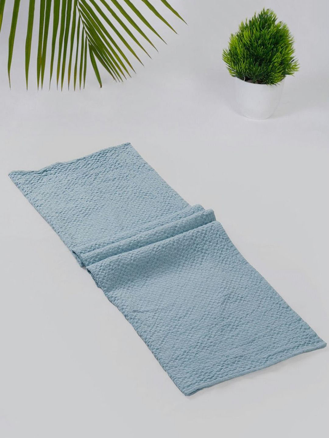Fabindia Hamam Blue Pure Cotton Honeycomb 210 GSM Medium Bath Towel