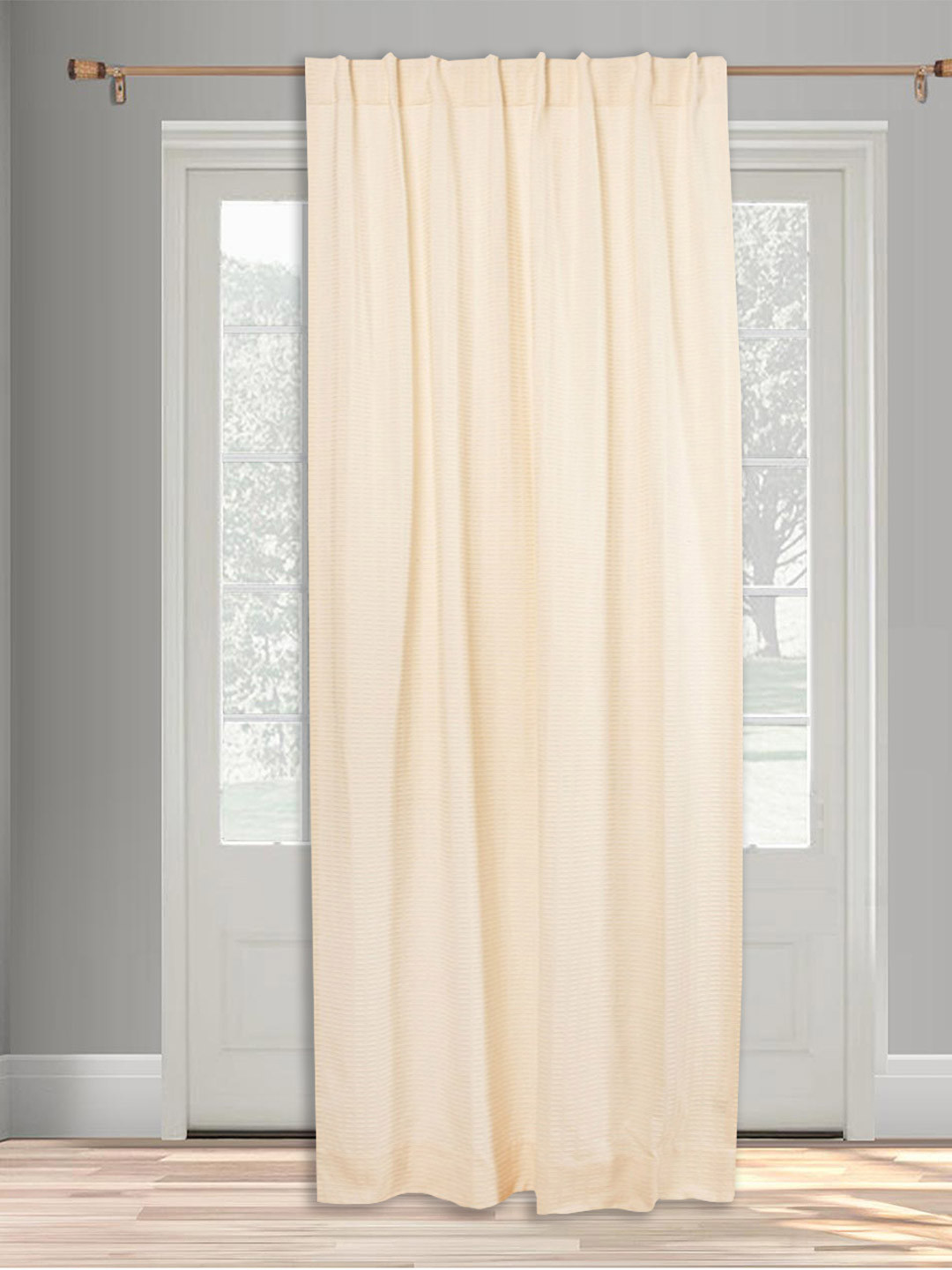 Fabindia Jaisal Off White Self Design Cotton Door Curtain