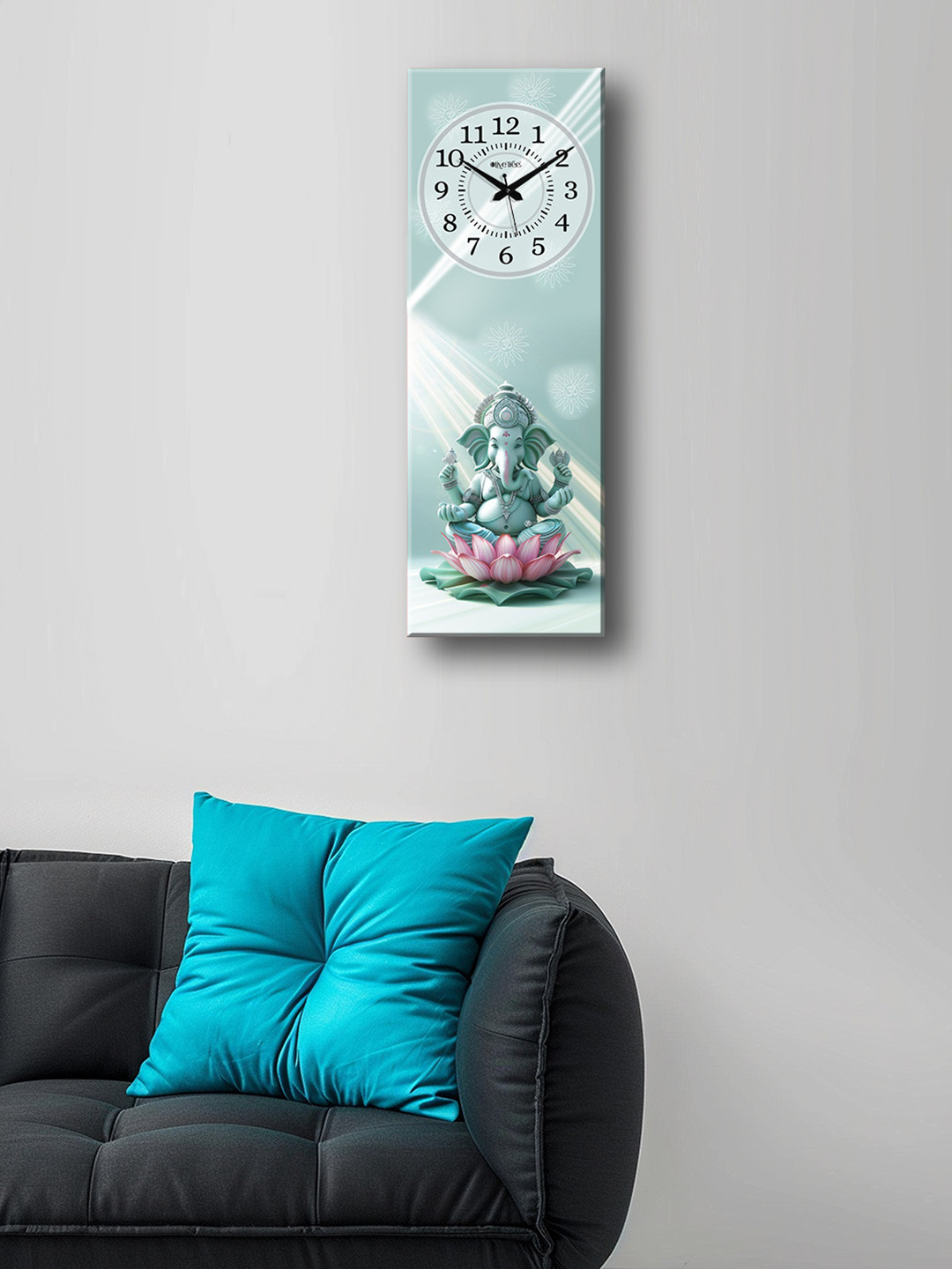 OLIVE TREE Green Wood Tic-Toc Movement Rectangle Battery Analogue Wall Clock