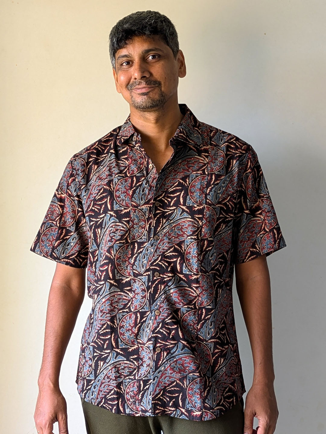 Assal Men Cotton Short Sleeves Ethnic Motifs Casual Shirt