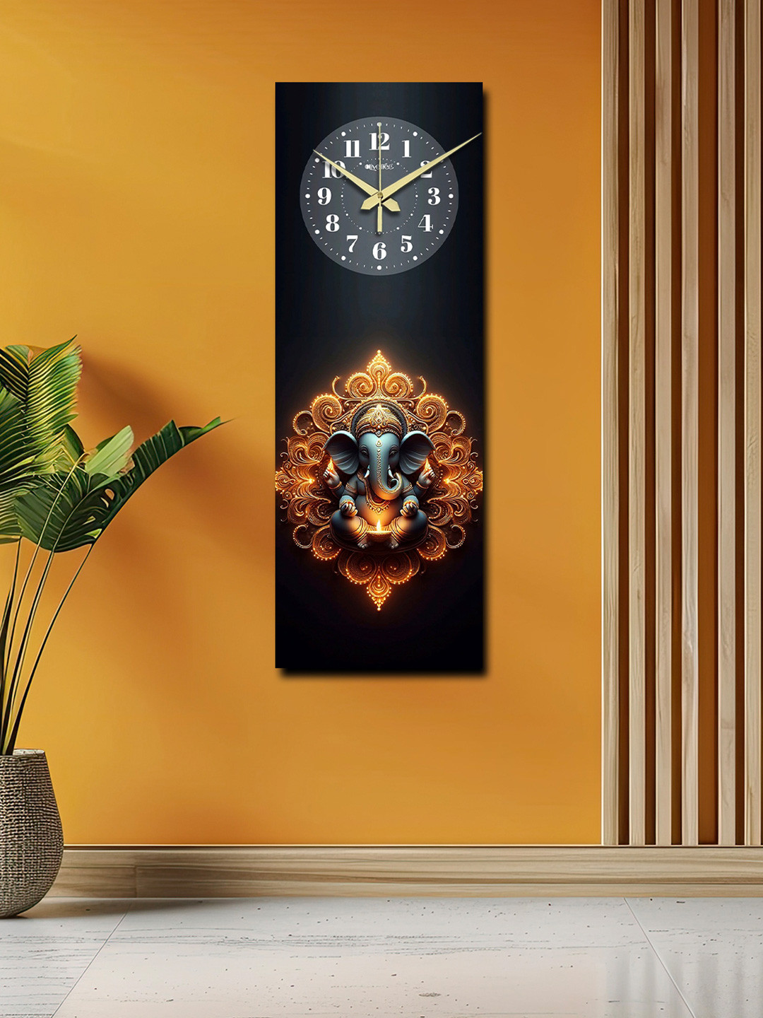 OLIVE TREE Tic-Toc Movement Wood Large Display Rectangle Battery Analogue Wall Clock