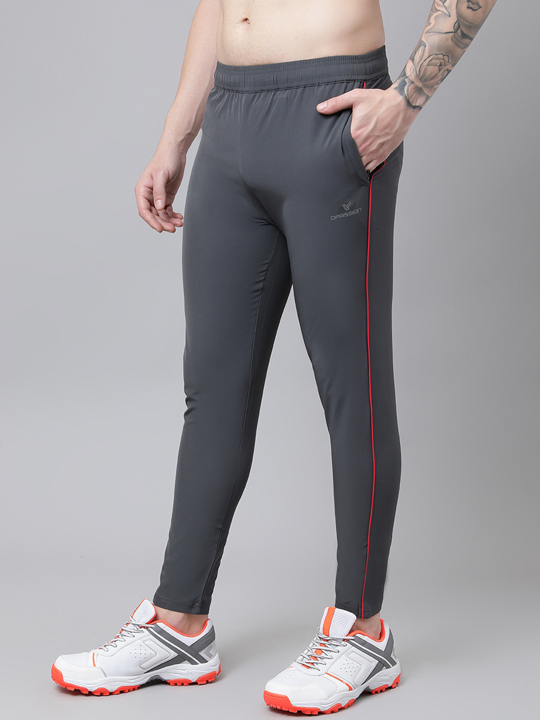 Dpassion Men Quick Dry Gym Training Track Pants Stretchable Workout Activewear