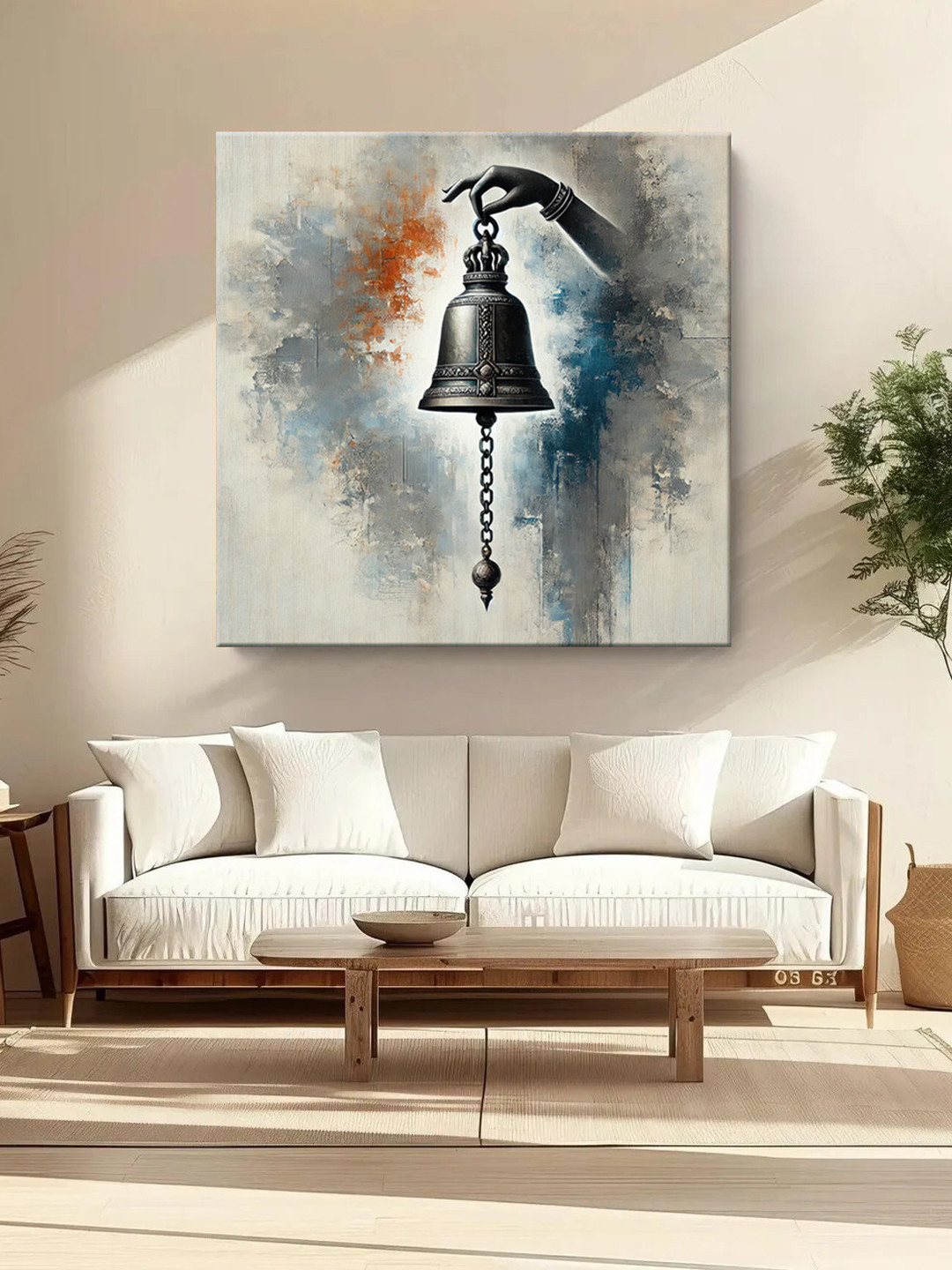 999Store Sacred Bell Canvas Wall Square Paintings Wall Art - 24 x 24 In