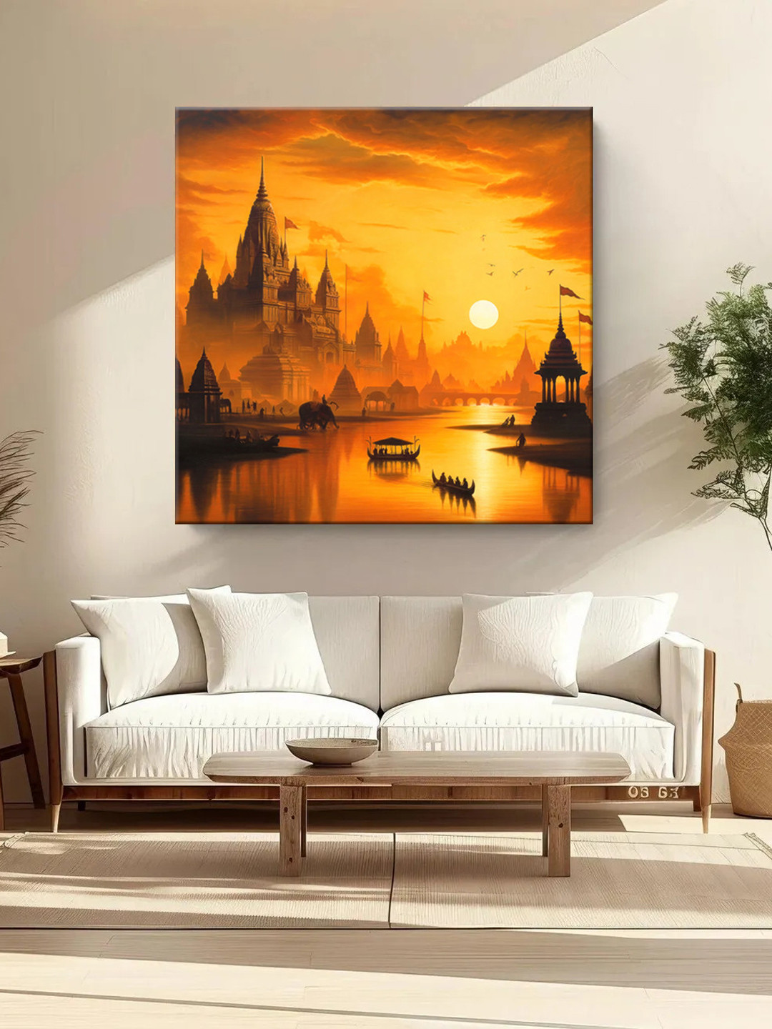 999Store Sunset Brown Canvas Wall Living Room Rectangle Paintings Wall Art -24 x 24In