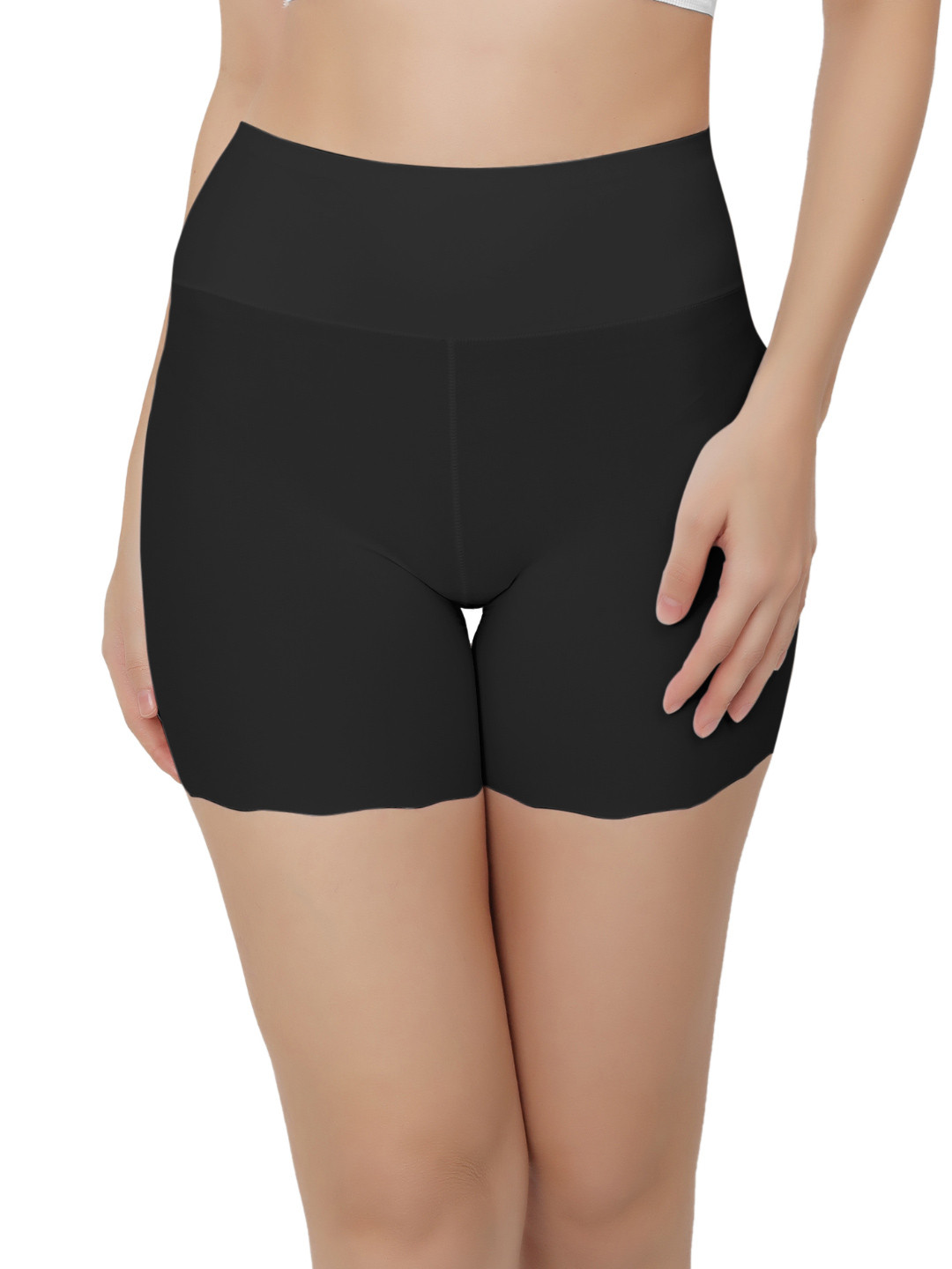 Bella Voste Pack of 2 High-Rise  Icy-Silk Sports BriefsPT-1627-Black-Black-M