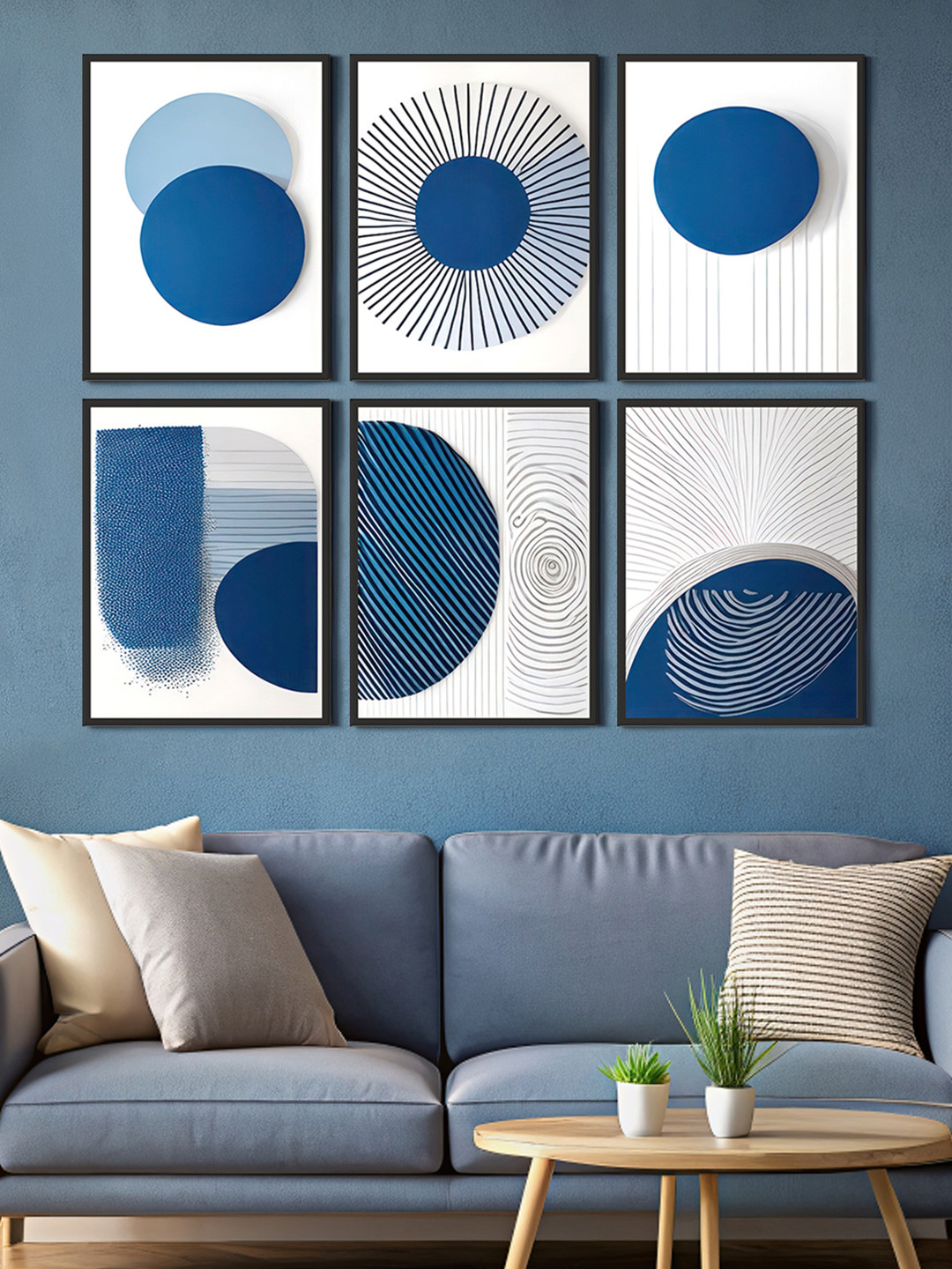 999Store Geometric Canvas 6 Piece Wall Rectangle Paintings Wall Art - 16 x 12 In
