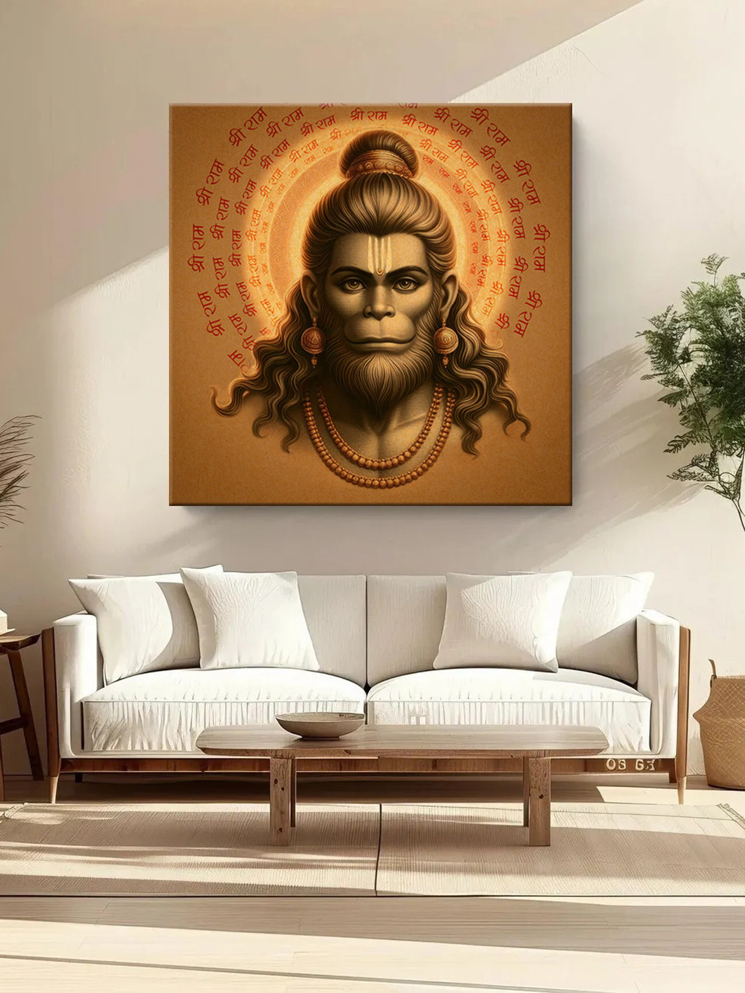 999Store Majestic Hanuman Canvas Wall Square Paintings Wall Art - 24 x 24In