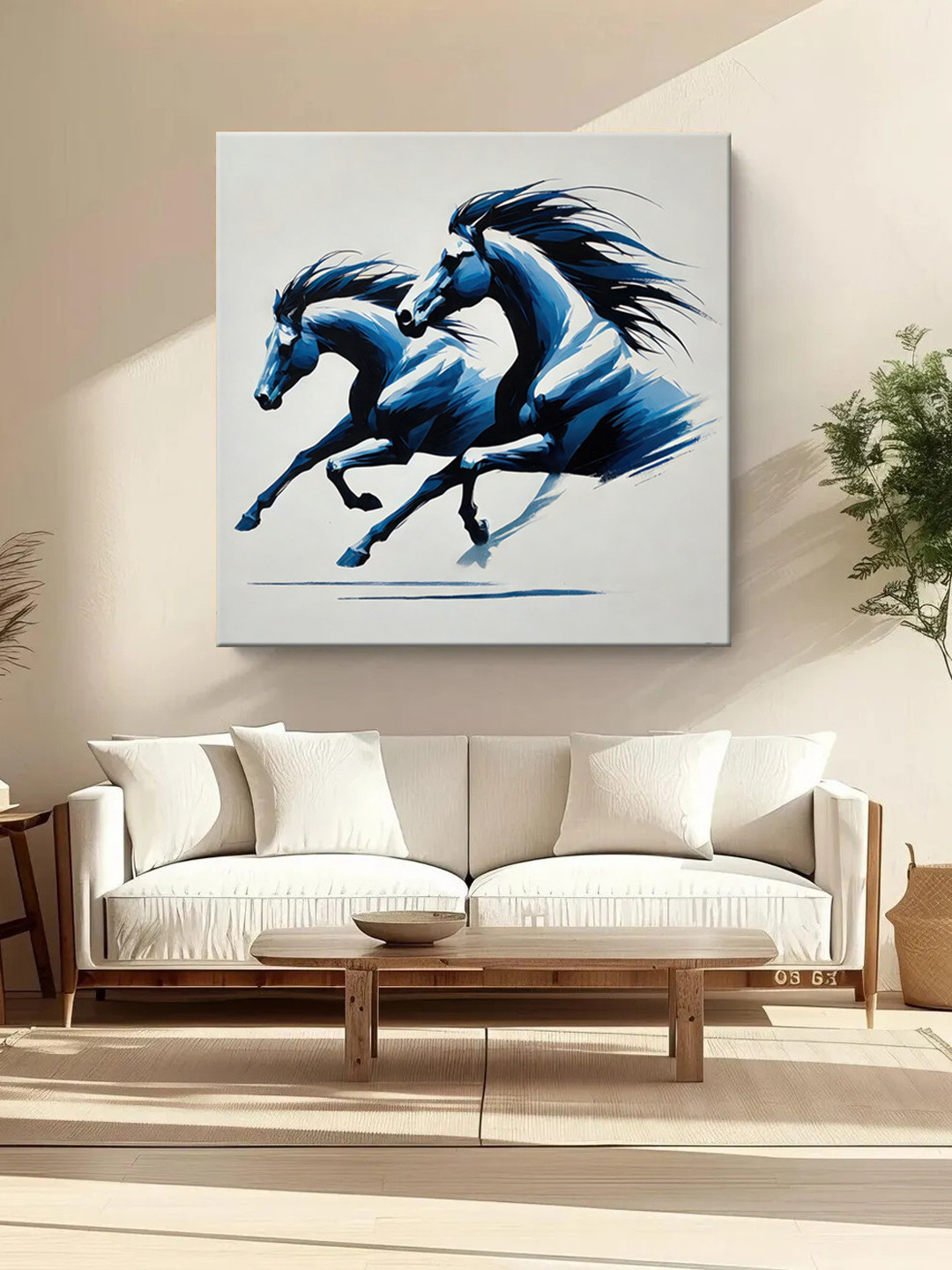 999Store Horse Grey Canvas Wall Living Room Square Potrait Paintings Wall Art -24 x 24In