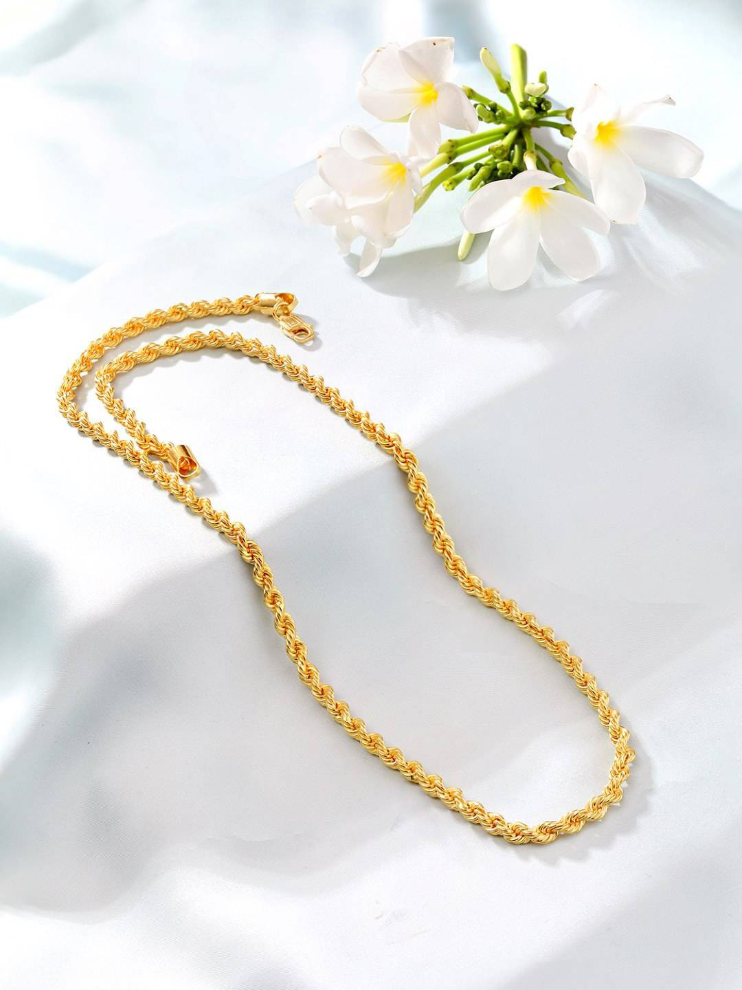 Zavya Men 925 Sterling Silver Gold-Plated Twisted Chain