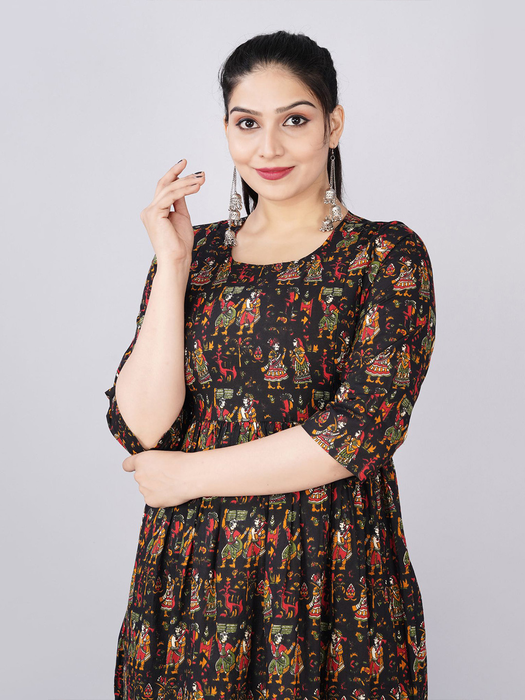 TANISHA Women Floral Print Maternity Fit & Flare Dress