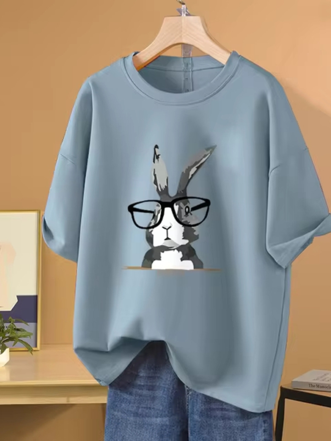 KPOP Women Printed Round Neck  Oversized T shirts.