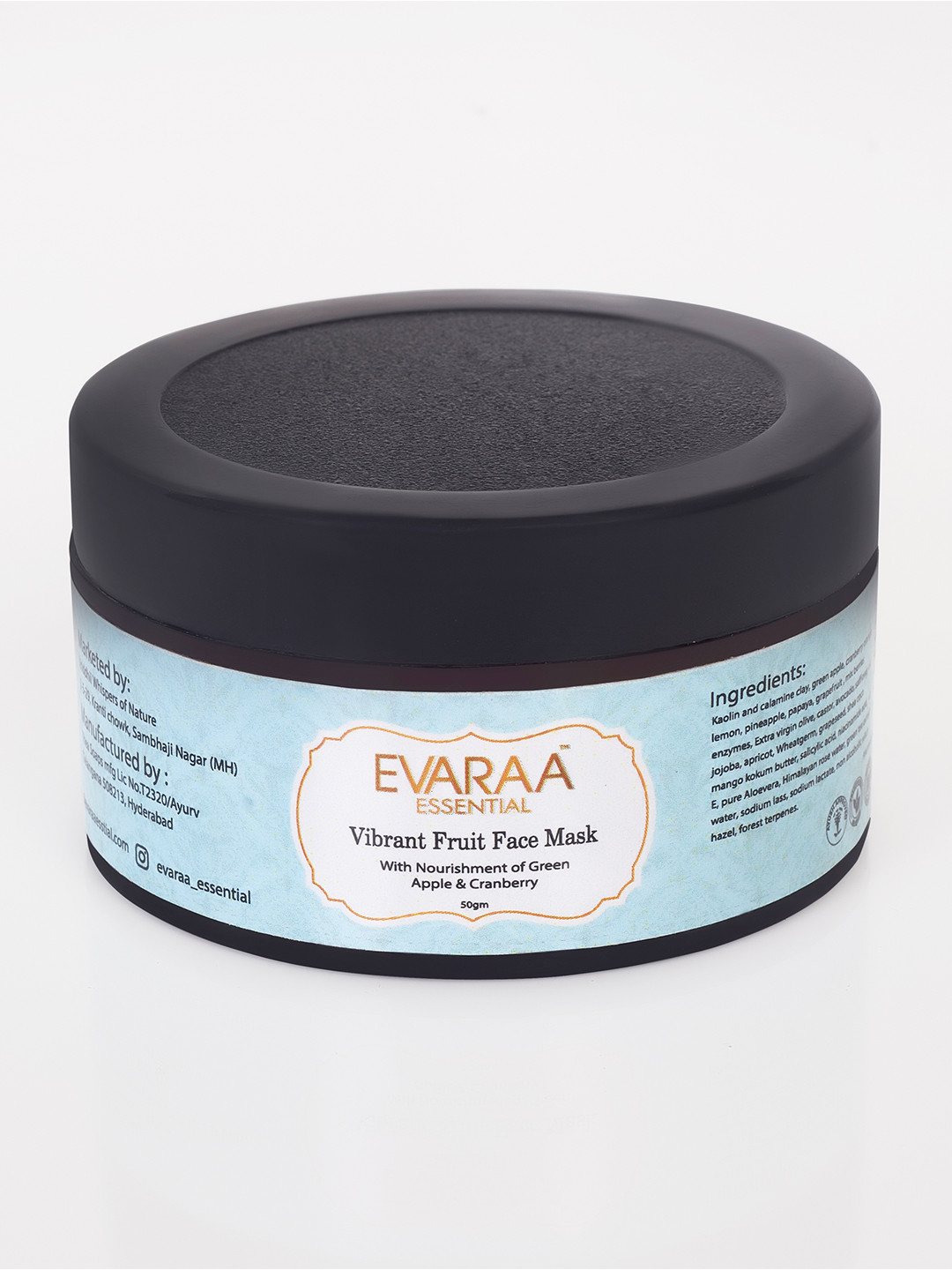 EVARAA ESSENTIAL Vibrant Fruit Face Mask With Green Apple & Cranberry-50g