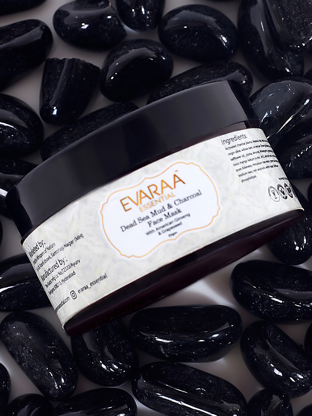 EVARAA ESSENTIAL Dead Sea Mud & Charcoal Face Mask With Grapeseed-50g