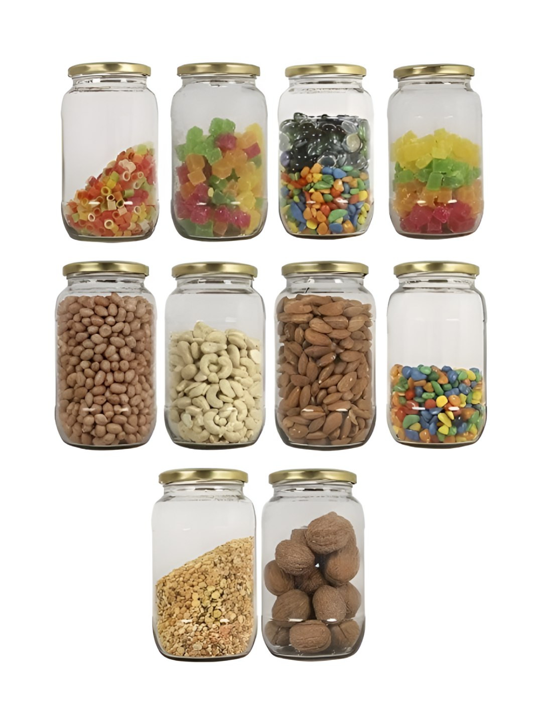 Croco Jar Piramal Transparent Glass Dishwasher Safe 10 Piece Screw Top Canister-1L