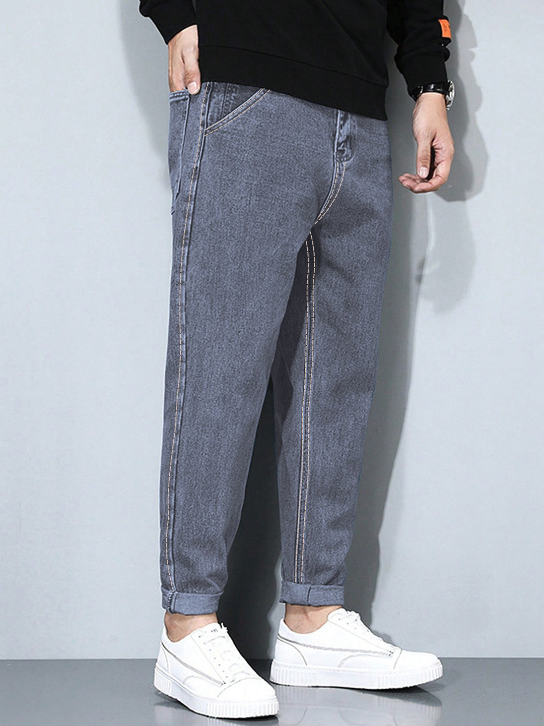 Ben Martin Men Carrot Tapered Fit High-Rise Stretchable Jeans
