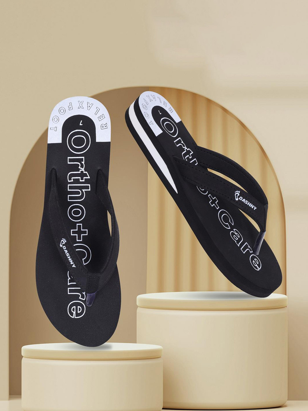 DASHNY Women Printed Rubber Thong Flip-Flops